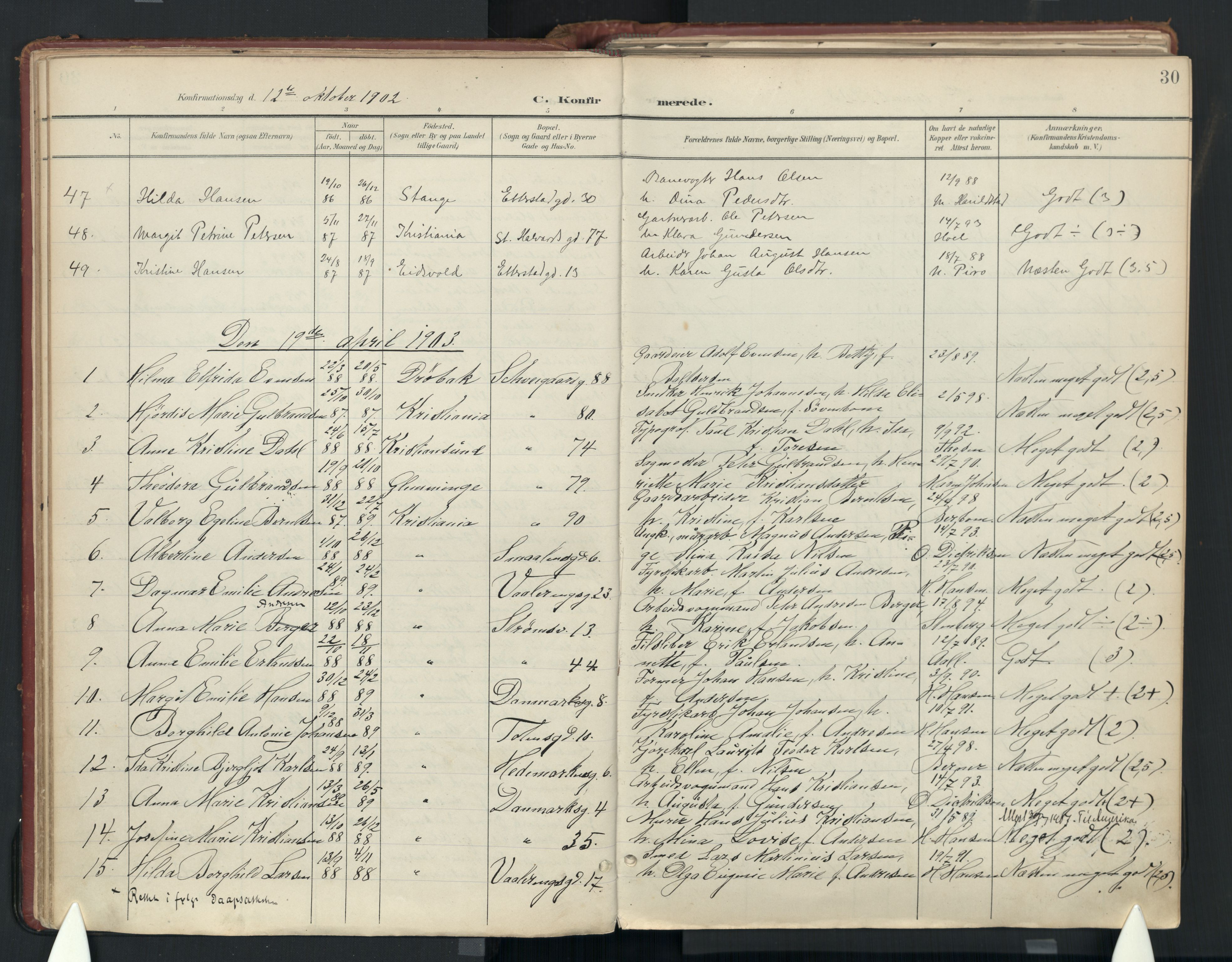 Vålerengen prestekontor Kirkebøker, SAO/A-10878: Parish register (official) no. 3a, 1900-1925, p. 30