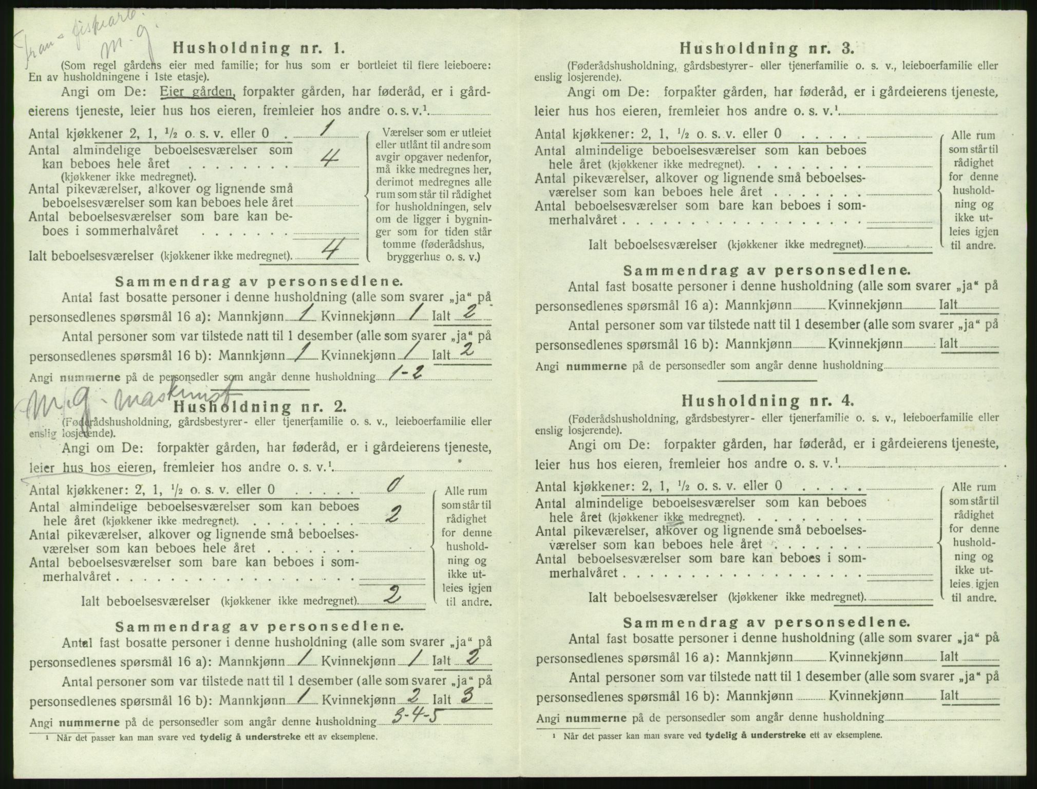 SAT, 1920 census for Borgund, 1920, p. 1121