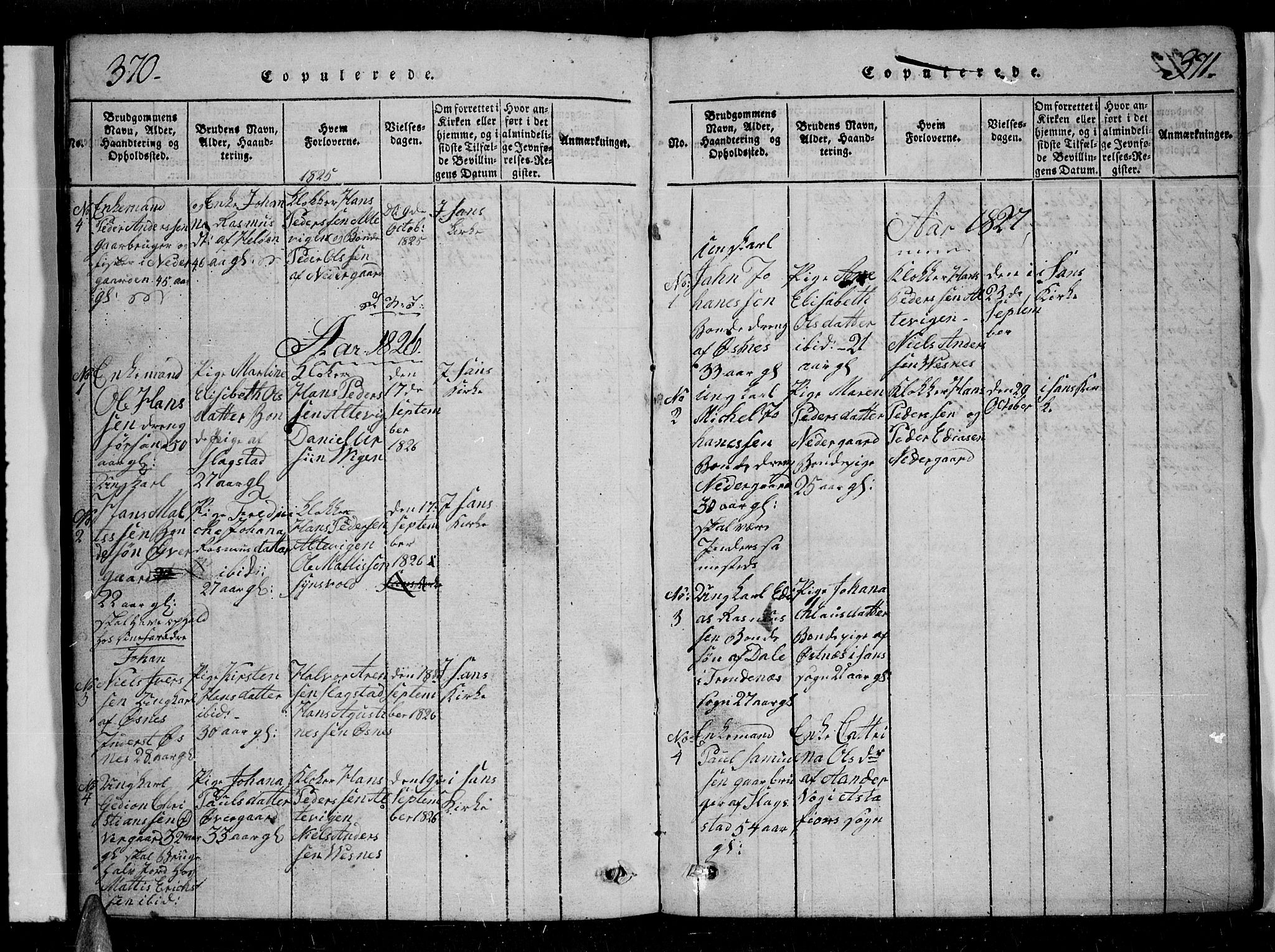 Trondenes sokneprestkontor, SATØ/S-1319/H/Hb/L0004klokker: Parish register (copy) no. 4, 1821-1839, p. 370-371