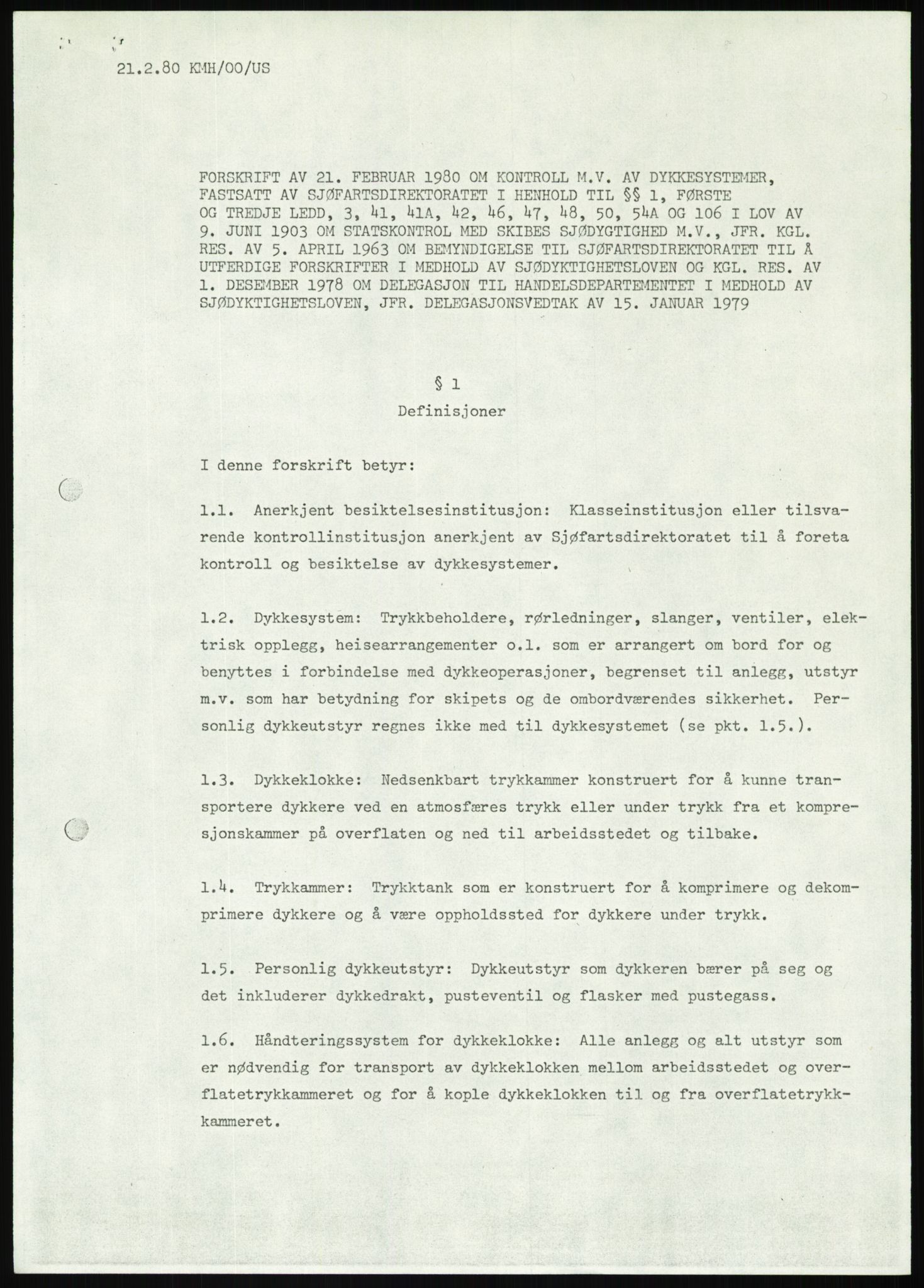 Justisdepartementet, Granskningskommisjonen ved Alexander Kielland-ulykken 27.3.1980, AV/RA-S-1165/D/L0012: H Sjøfartsdirektoratet/Skipskontrollen (Doku.liste + H1-H11, H13, H16-H22 av 52), 1980-1981, p. 449