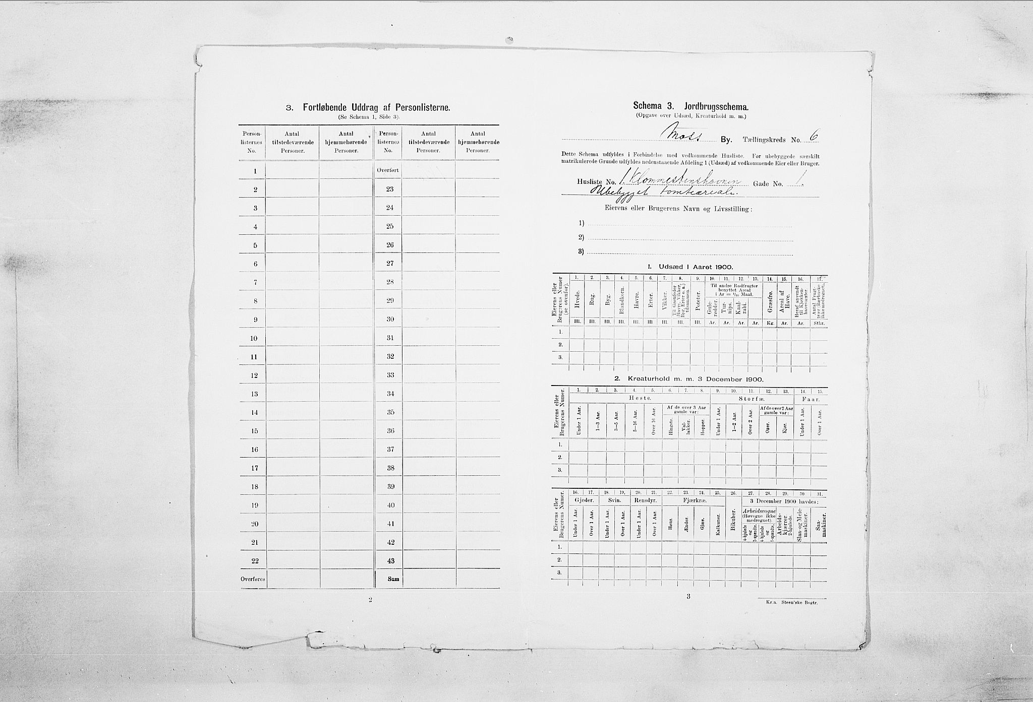 SAO, 1900 census for Moss, 1900