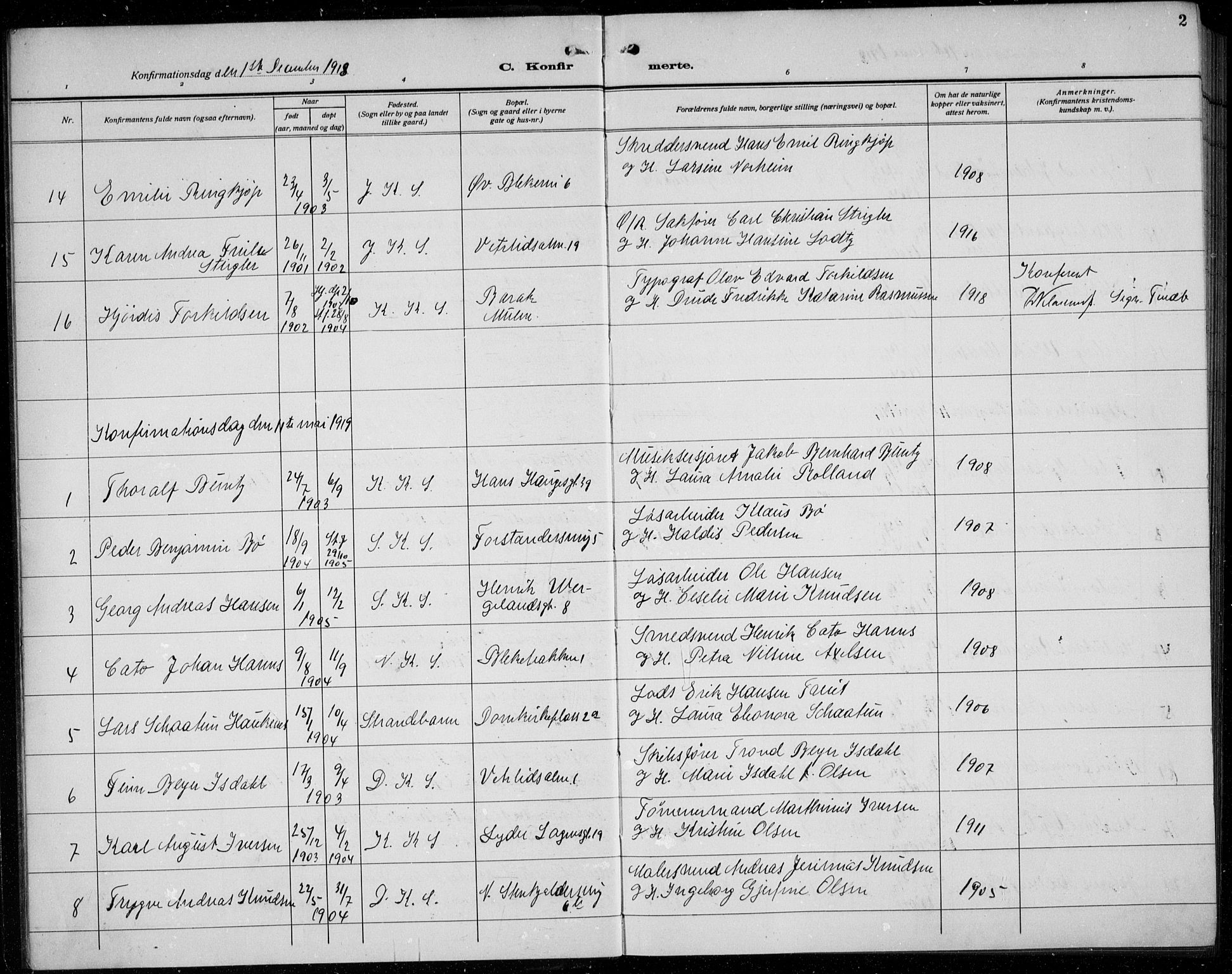 Korskirken sokneprestembete, AV/SAB-A-76101/H/Hab: Parish register (copy) no. C 6, 1918-1941, p. 2