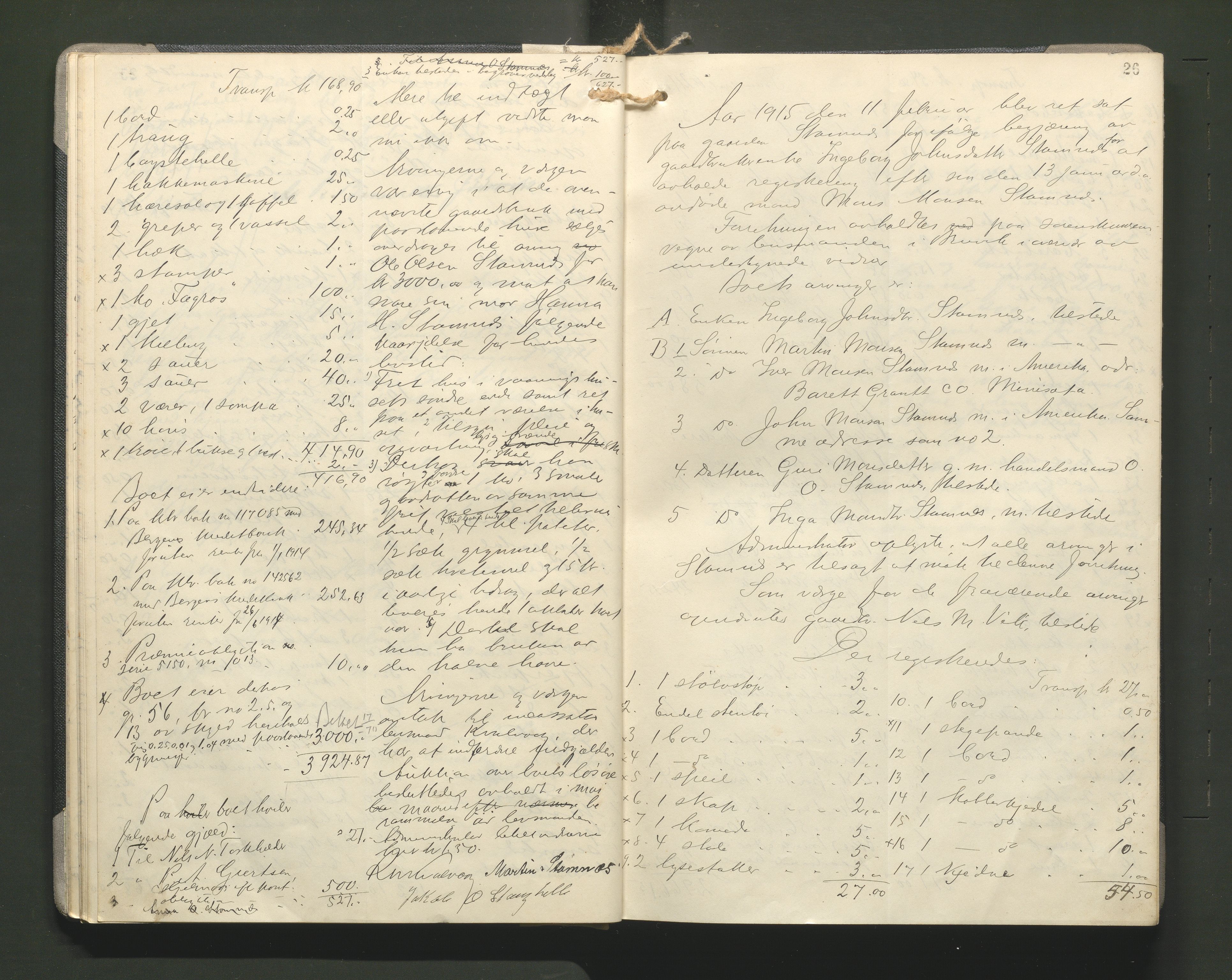 Lensmannen i Bruvik, AV/SAB-A-31301/0006/L0004: Registreringsprotokoll, 1911-1930, p. 25b-26a