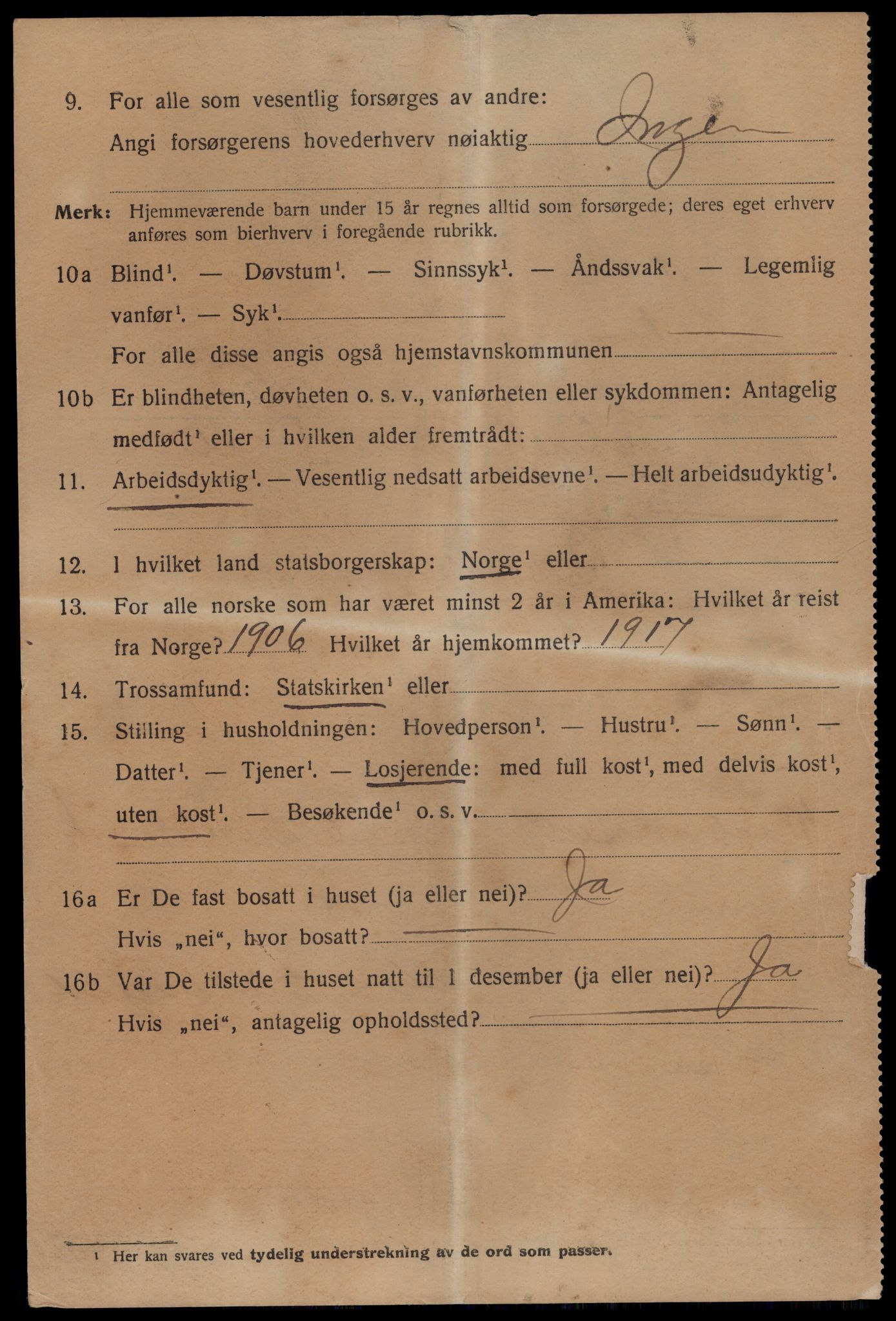 SAST, 1920 census for Stavanger, 1920, p. 90699