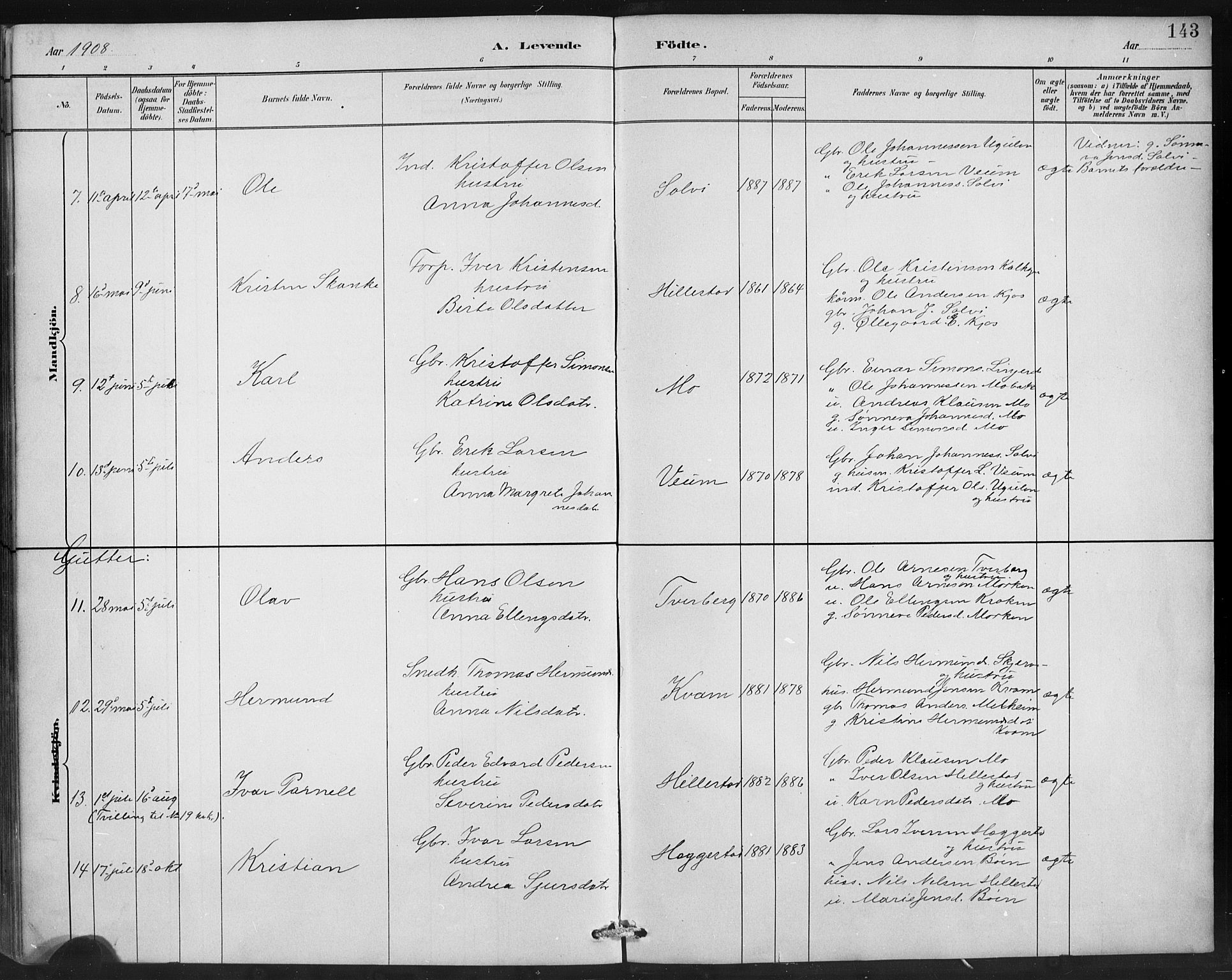 Hafslo sokneprestembete, AV/SAB-A-80301/H/Hab/Habb/L0001: Parish register (copy) no. B 1, 1882-1908, p. 143