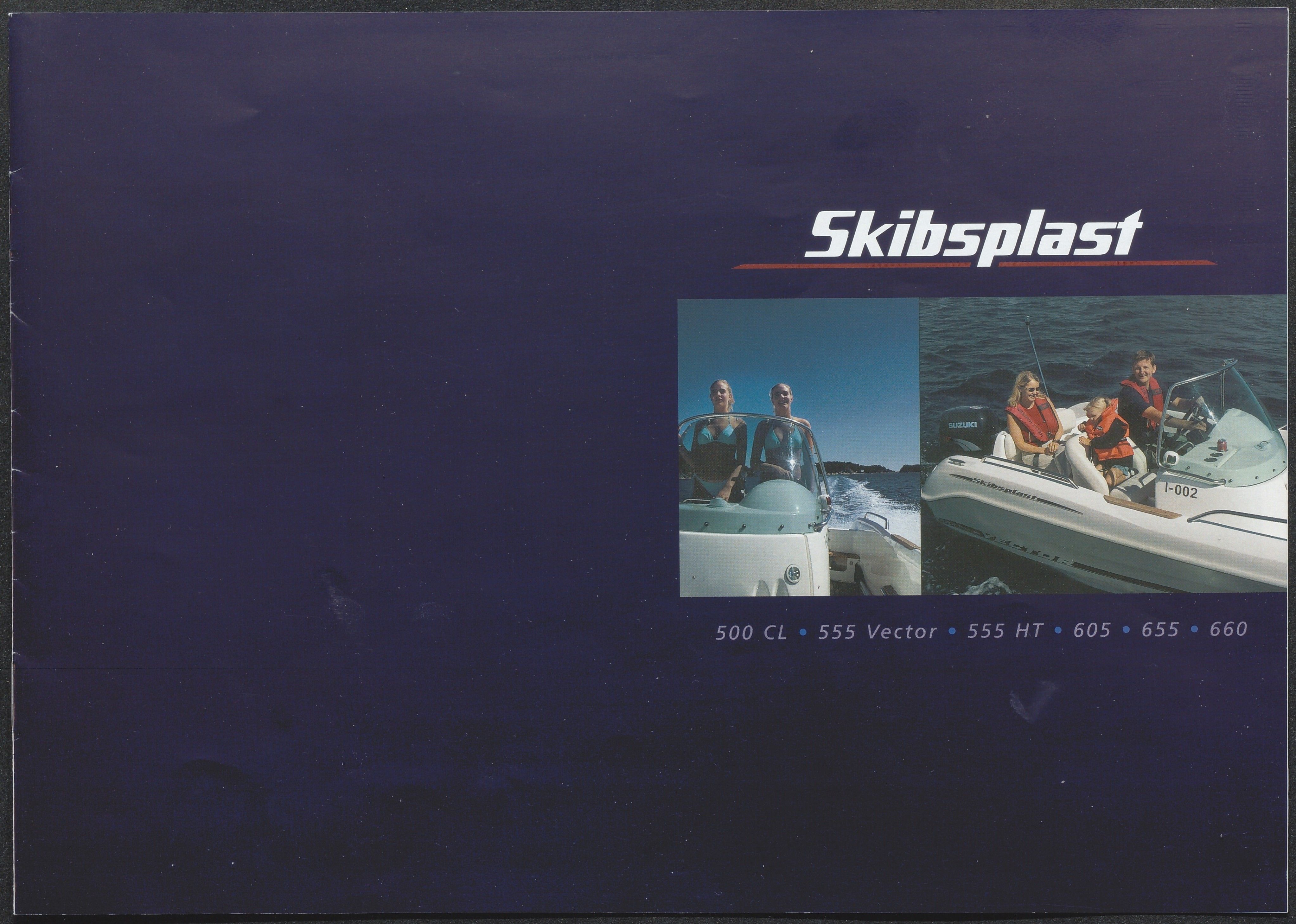 Skibsplast, AAKS/PA-2968/01/X/X01/L0001/0030: Brosjyrer / Skibsplast 500 CL (1994-2005). Skibsplast 555 Vector. Skibsplast 555 HT. Skibsplast 605 (1997-fortsatt i produksjon i 2014). Skibsplast 655 (1996-fortsatt i produksjon i 2014). Skibsplast 660 (1996/97-fortsatt i produksjon i 2014)., 1994-2005