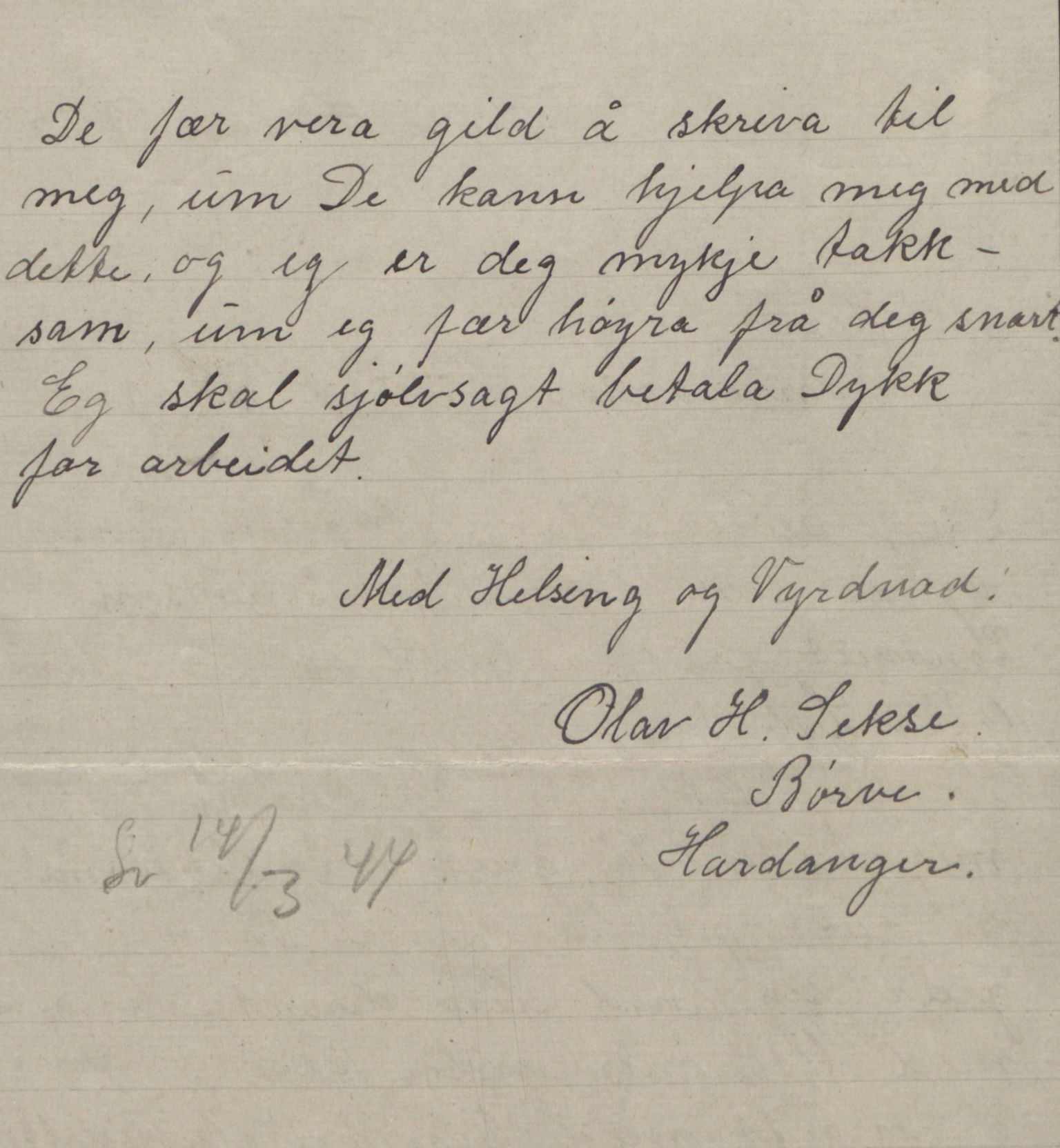 Rikard Berge, TEMU/TGM-A-1003/F/L0018/0056: 600-656 / 655 Brev, kataloger og andre papir til Rikard Berge. Konvolutten merka: Postpapir8, 1910-1950