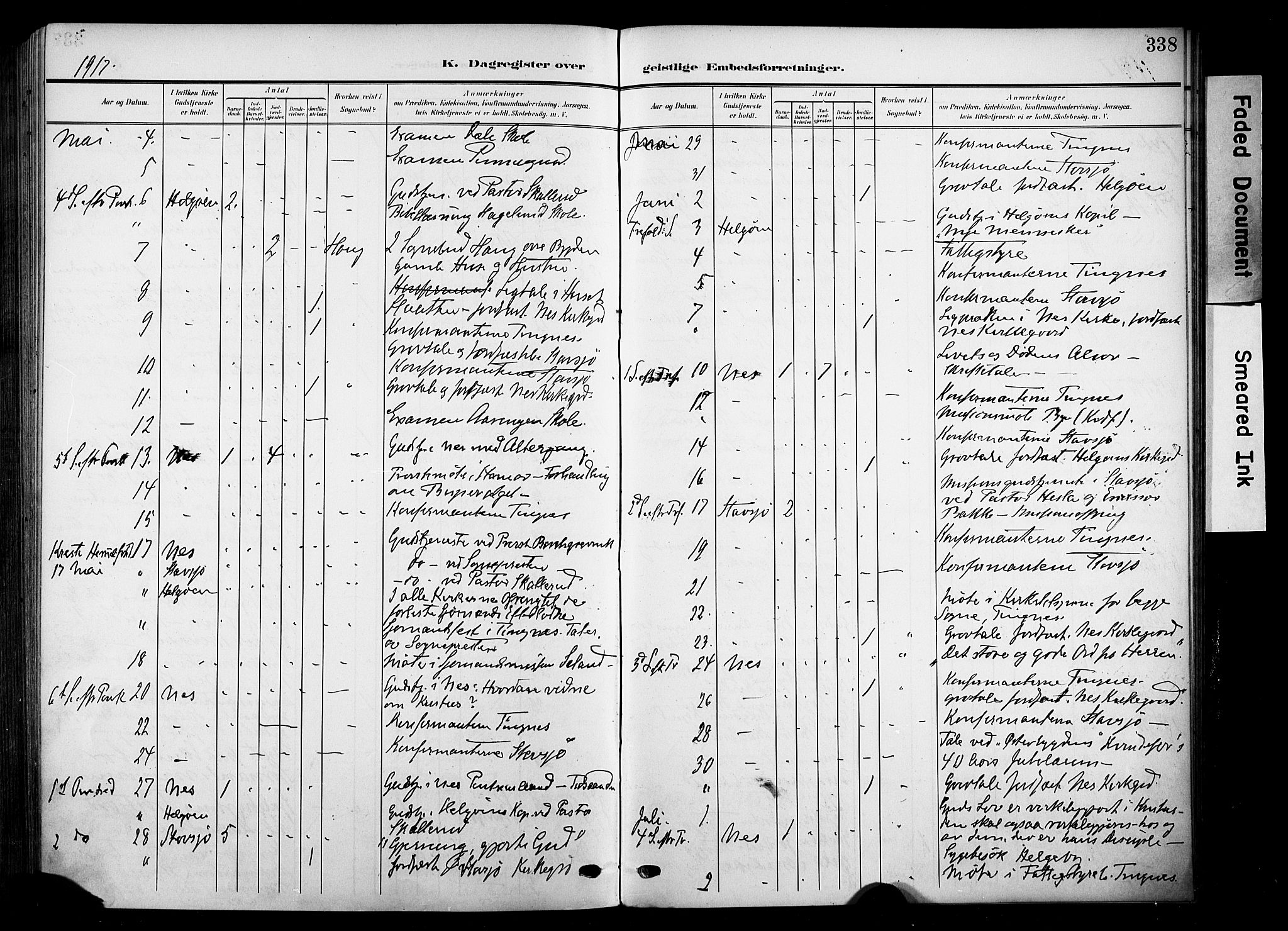 Nes prestekontor, Hedmark, AV/SAH-PREST-020/K/Ka/L0014: Parish register (official) no. 14, 1906-1929, p. 338