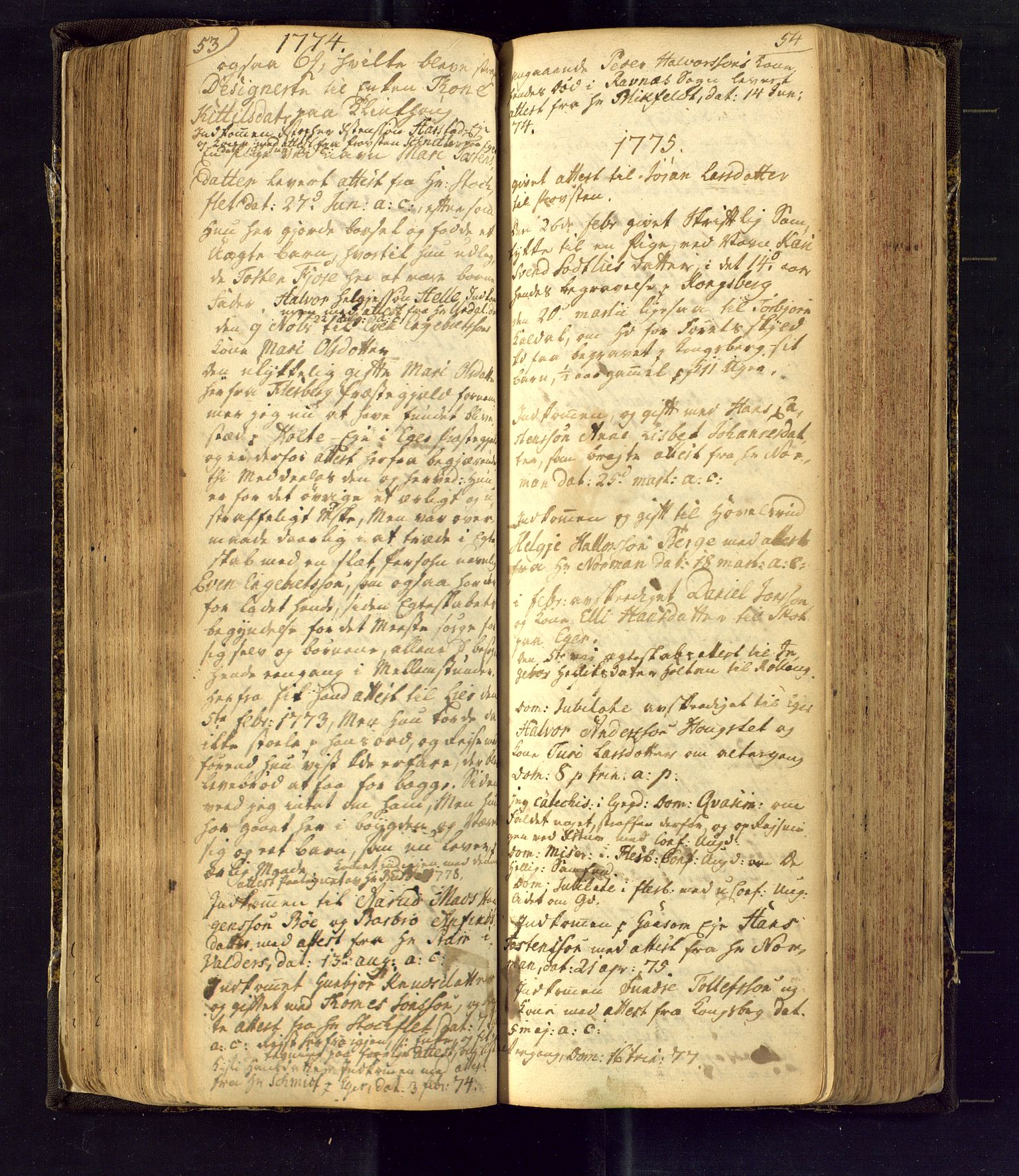 Flesberg kirkebøker, SAKO/A-18/F/Fa/L0002: Parish register (official) no. I 2, 1726-1747, p. 53-54