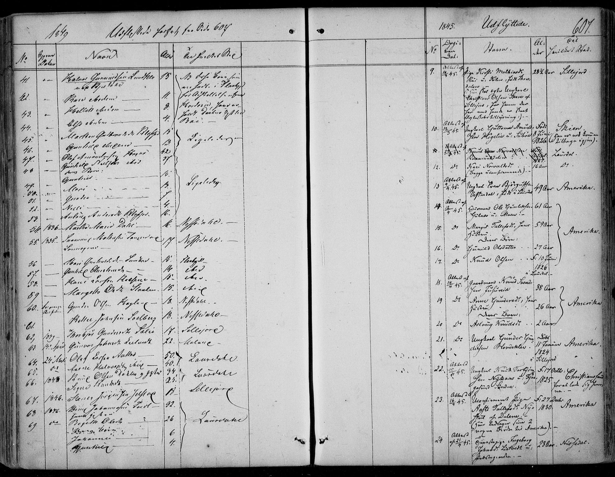 Kviteseid kirkebøker, SAKO/A-276/F/Fa/L0006: Parish register (official) no. I 6, 1836-1858, p. 607