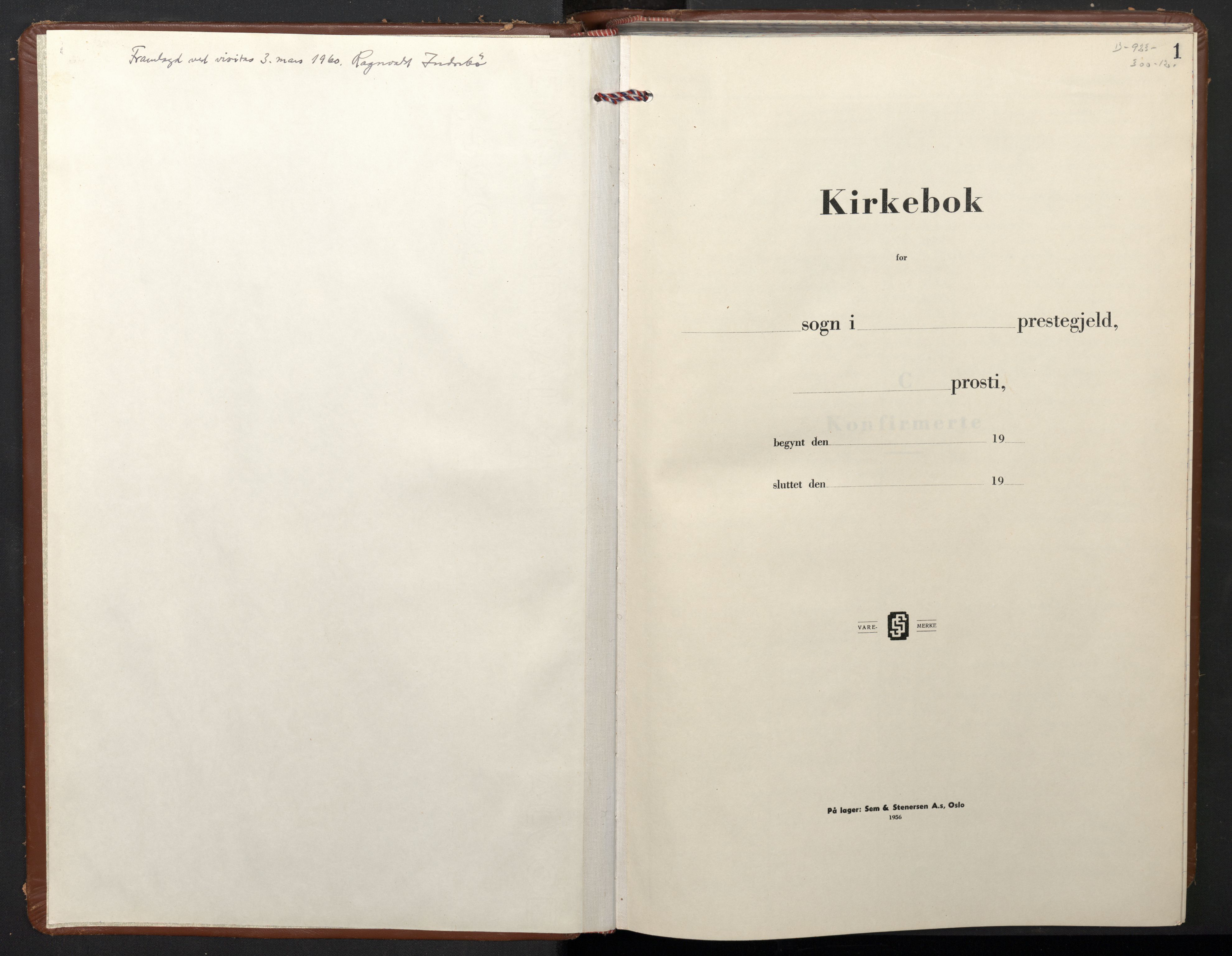 Biskopshavn sokneprestembete*, SAB/-: Parish register (copy) no. B 1, 1958-1970, p. 0b-1a