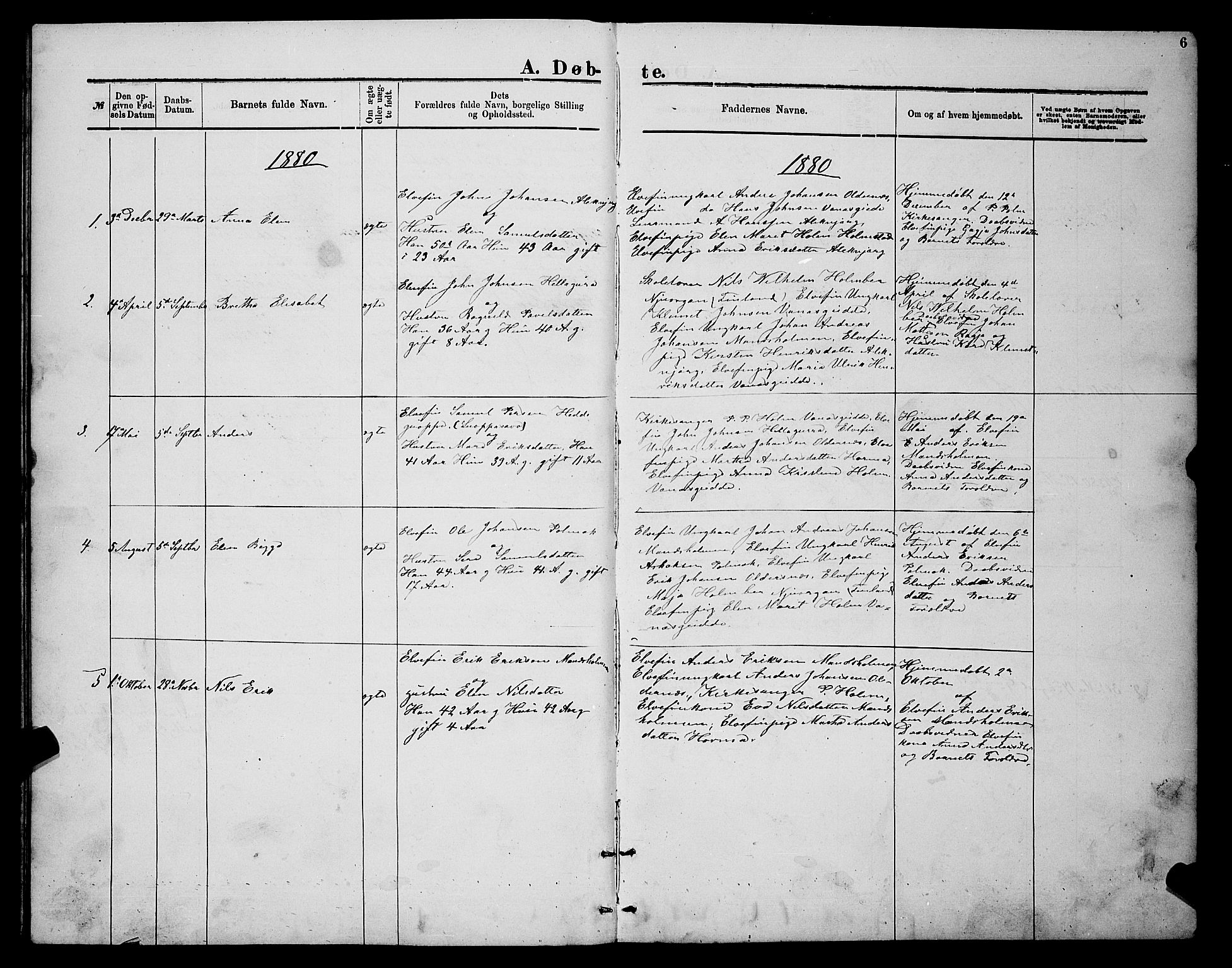 Nesseby sokneprestkontor, SATØ/S-1330/H/Hb/L0007klokker: Parish register (copy) no. 7, 1877-1884, p. 6