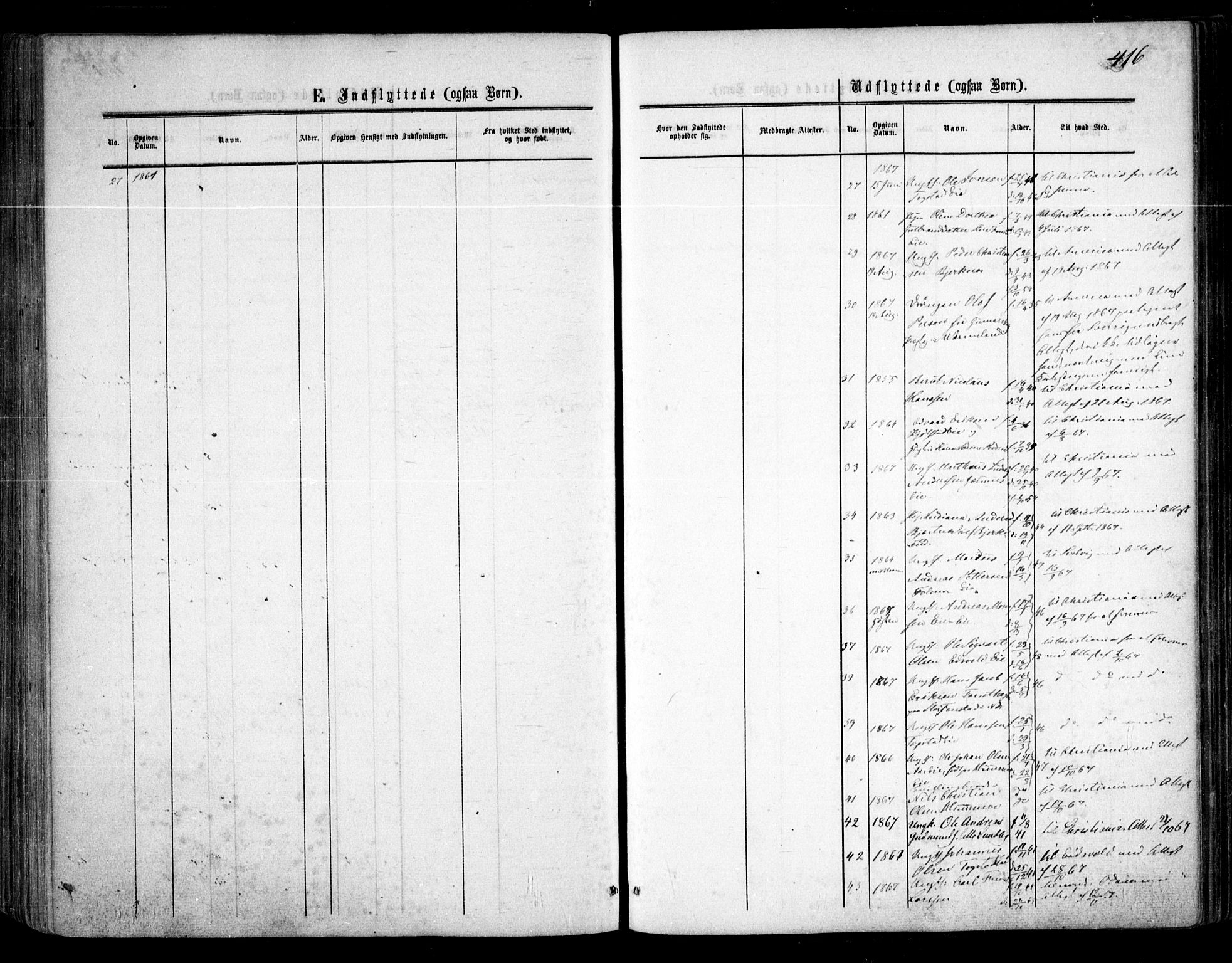 Nes prestekontor Kirkebøker, AV/SAO-A-10410/F/Fa/L0008: Parish register (official) no. I 8, 1859-1874, p. 416