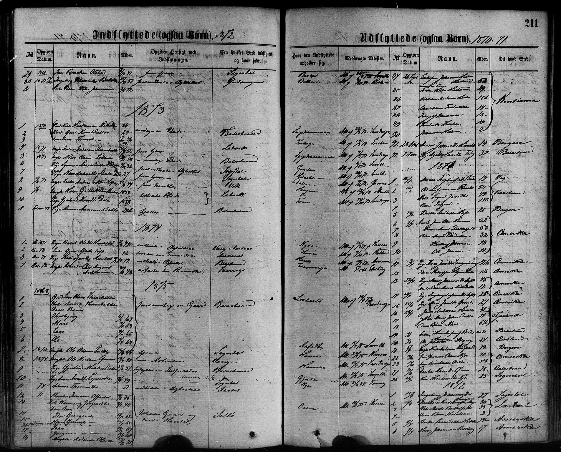 Leikanger sokneprestembete, AV/SAB-A-81001/H/Haa/Haaa/L0009: Parish register (official) no. A 9, 1869-1888, p. 211