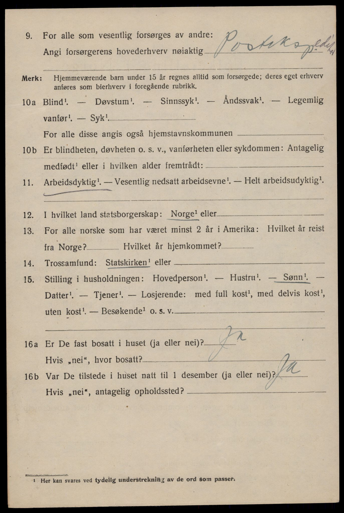 SAST, 1920 census for Stavanger, 1920, p. 118719