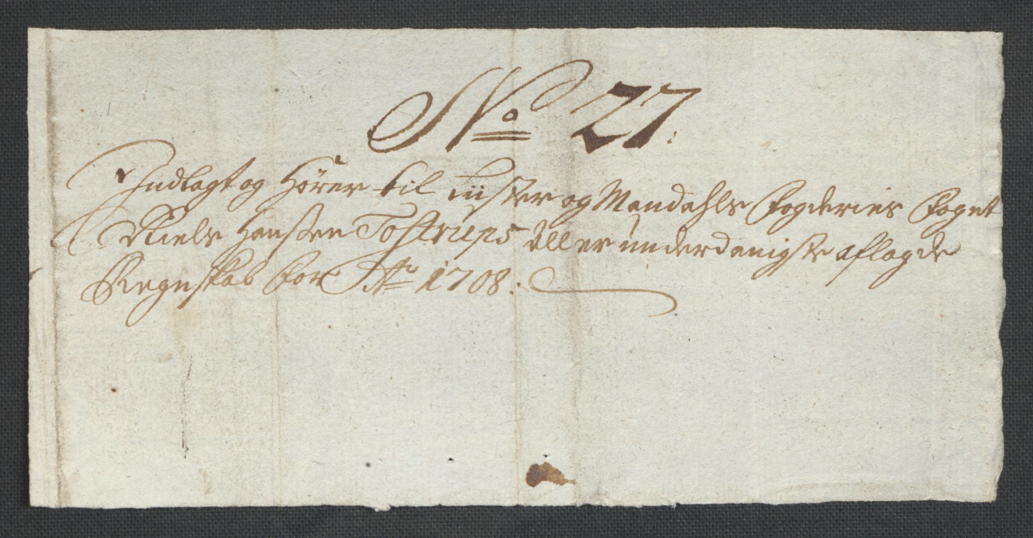 Rentekammeret inntil 1814, Reviderte regnskaper, Fogderegnskap, RA/EA-4092/R43/L2552: Fogderegnskap Lista og Mandal, 1705-1709, p. 126