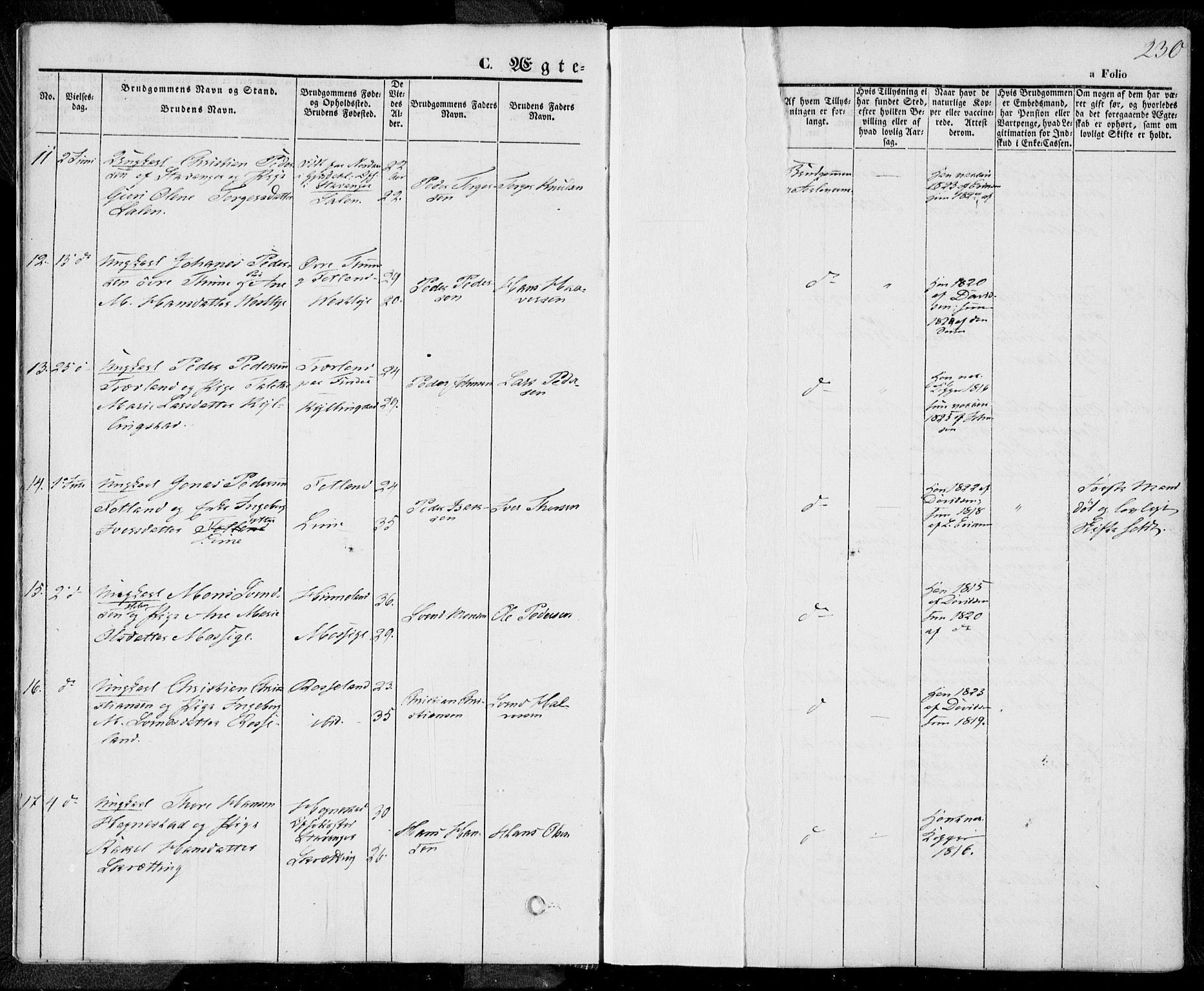 Lye sokneprestkontor, SAST/A-101794/001/30BA/L0006: Parish register (official) no. A 5.2, 1842-1855, p. 230