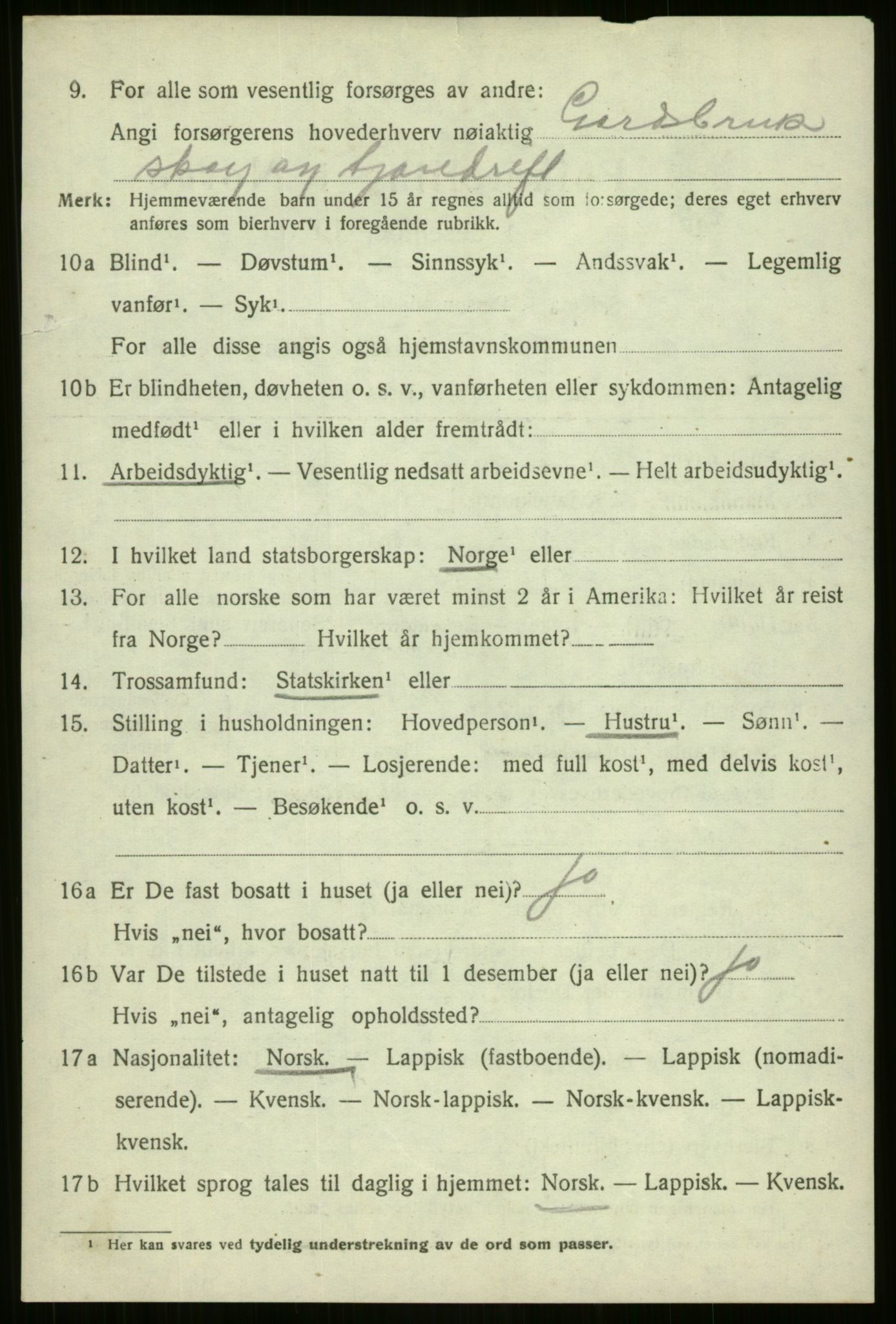 SATØ, 1920 census for Nordreisa, 1920, p. 2684