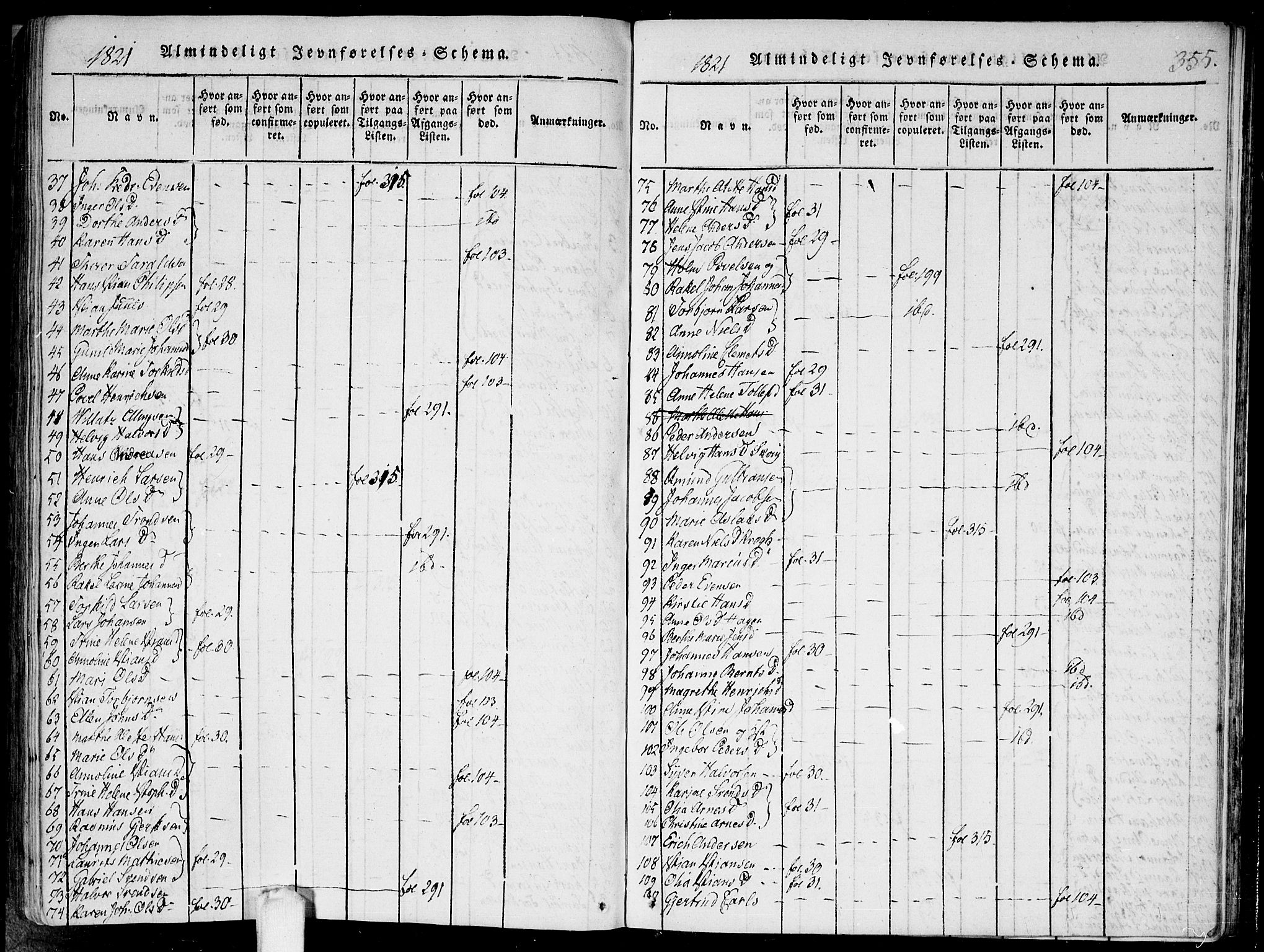 Hobøl prestekontor Kirkebøker, AV/SAO-A-2002/F/Fa/L0002: Parish register (official) no. I 2, 1814-1841, p. 355