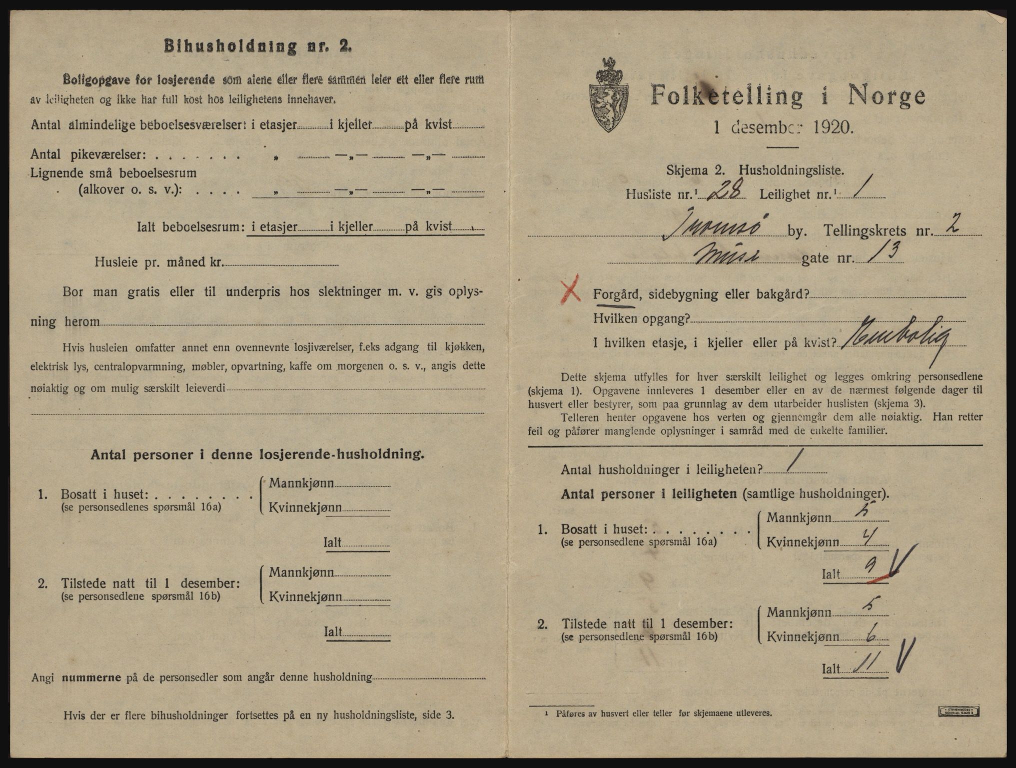 SATØ, 1920 census for Tromsø, 1920, p. 2899