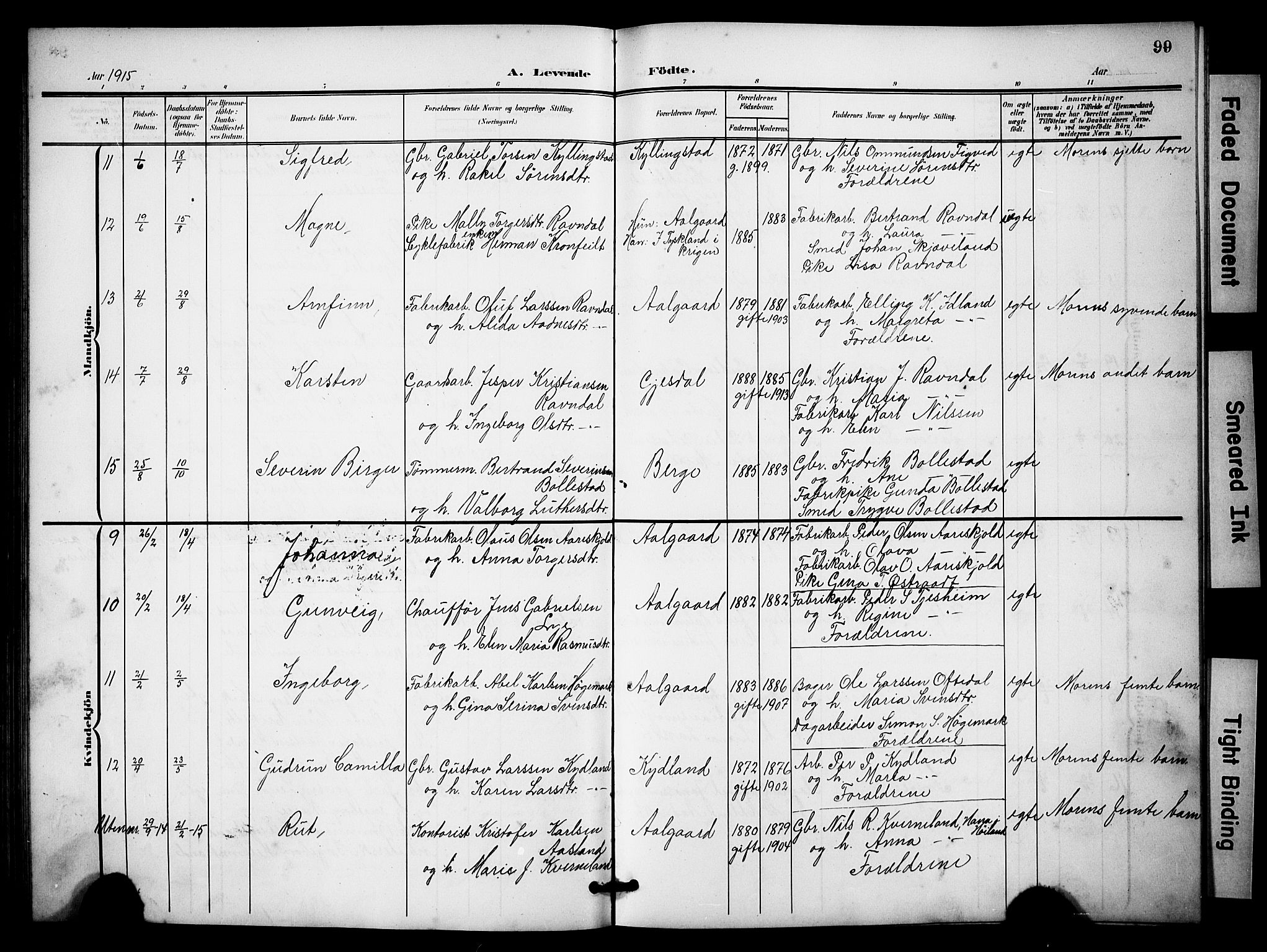 Lye sokneprestkontor, AV/SAST-A-101794/001/30BB/L0009: Parish register (copy) no. B 9, 1902-1923, p. 99