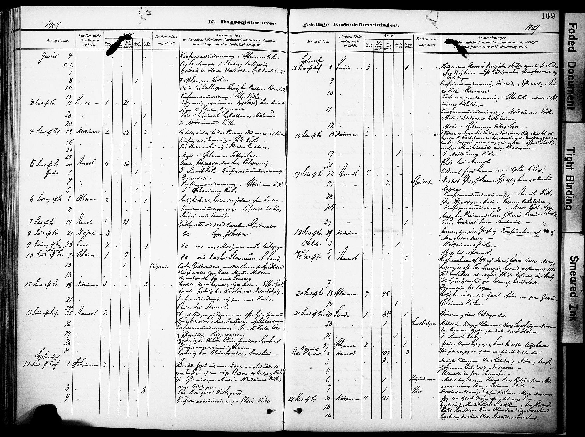 Nordre Land prestekontor, SAH/PREST-124/H/Ha/Haa/L0006: Parish register (official) no. 6, 1897-1914, p. 169