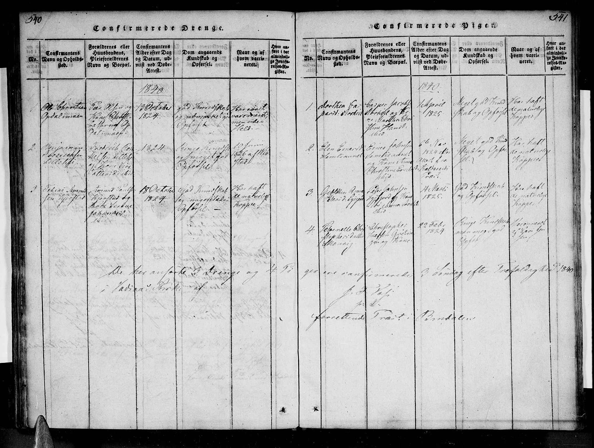 Ministerialprotokoller, klokkerbøker og fødselsregistre - Nordland, AV/SAT-A-1459/810/L0143: Parish register (official) no. 810A06 /2, 1820-1841, p. 540-541