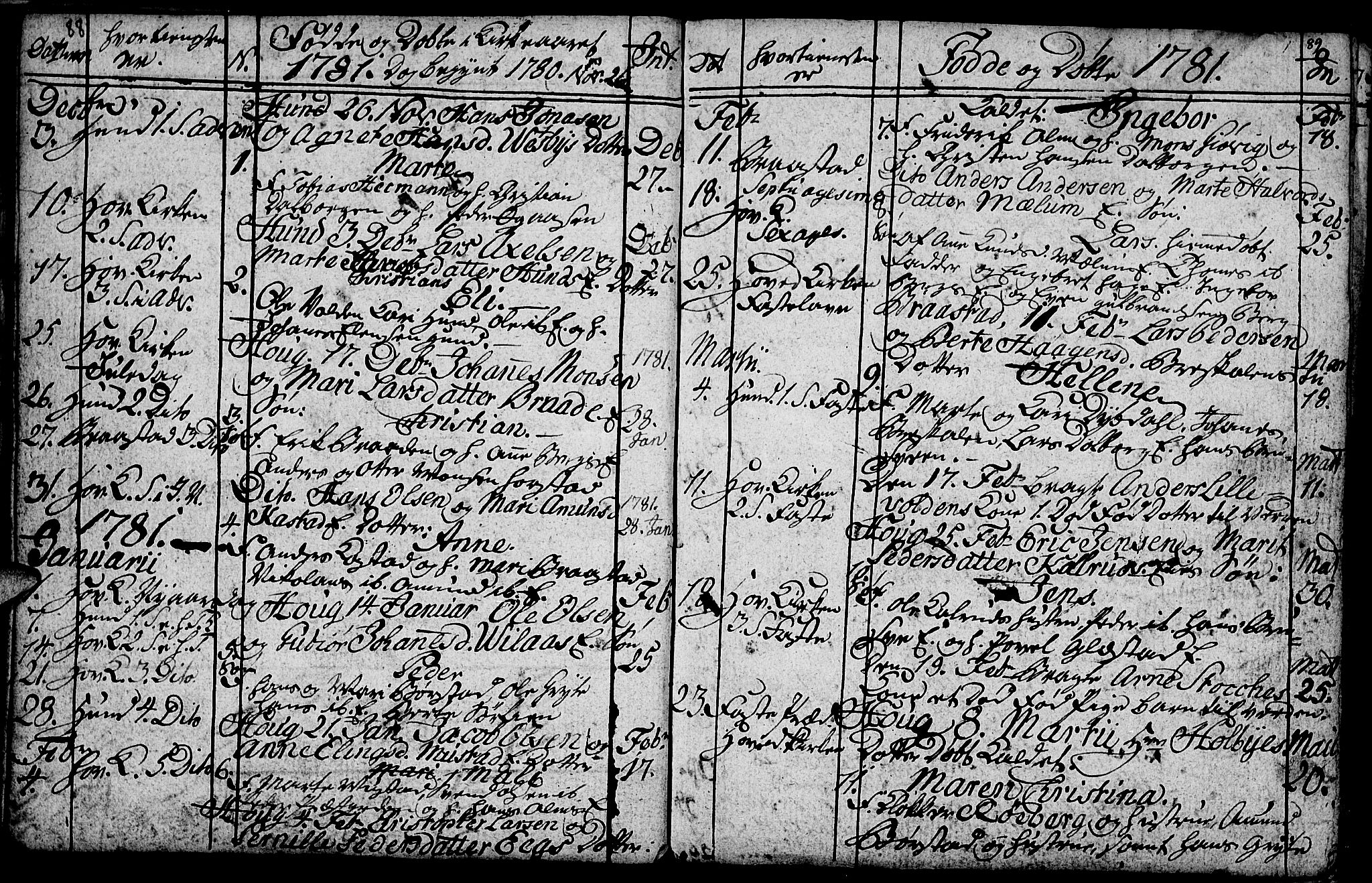 Vardal prestekontor, SAH/PREST-100/H/Ha/Hab/L0001: Parish register (copy) no. 1, 1771-1790, p. 88-89