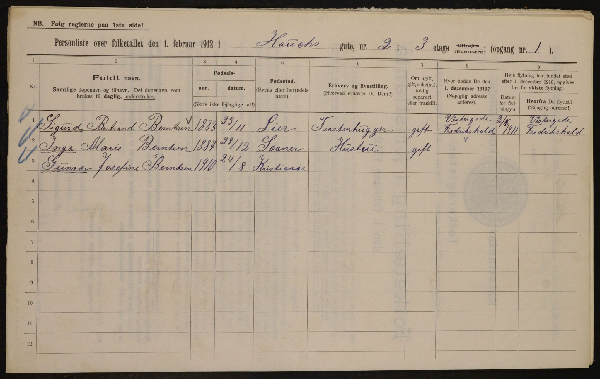 OBA, Municipal Census 1912 for Kristiania, 1912, p. 35403