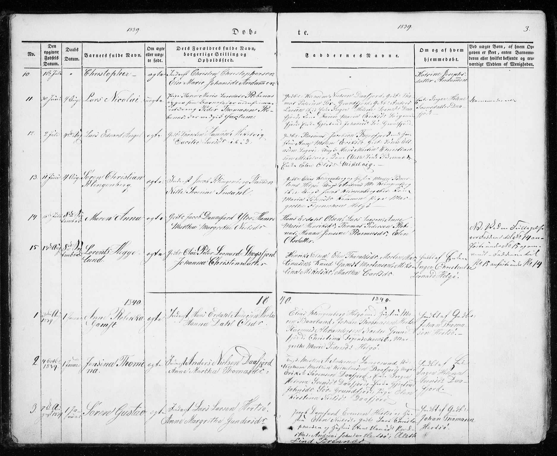 Karlsøy sokneprestembete, SATØ/S-1299/H/Ha/Haa/L0009kirke: Parish register (official) no. 9, 1838-1867, p. 3