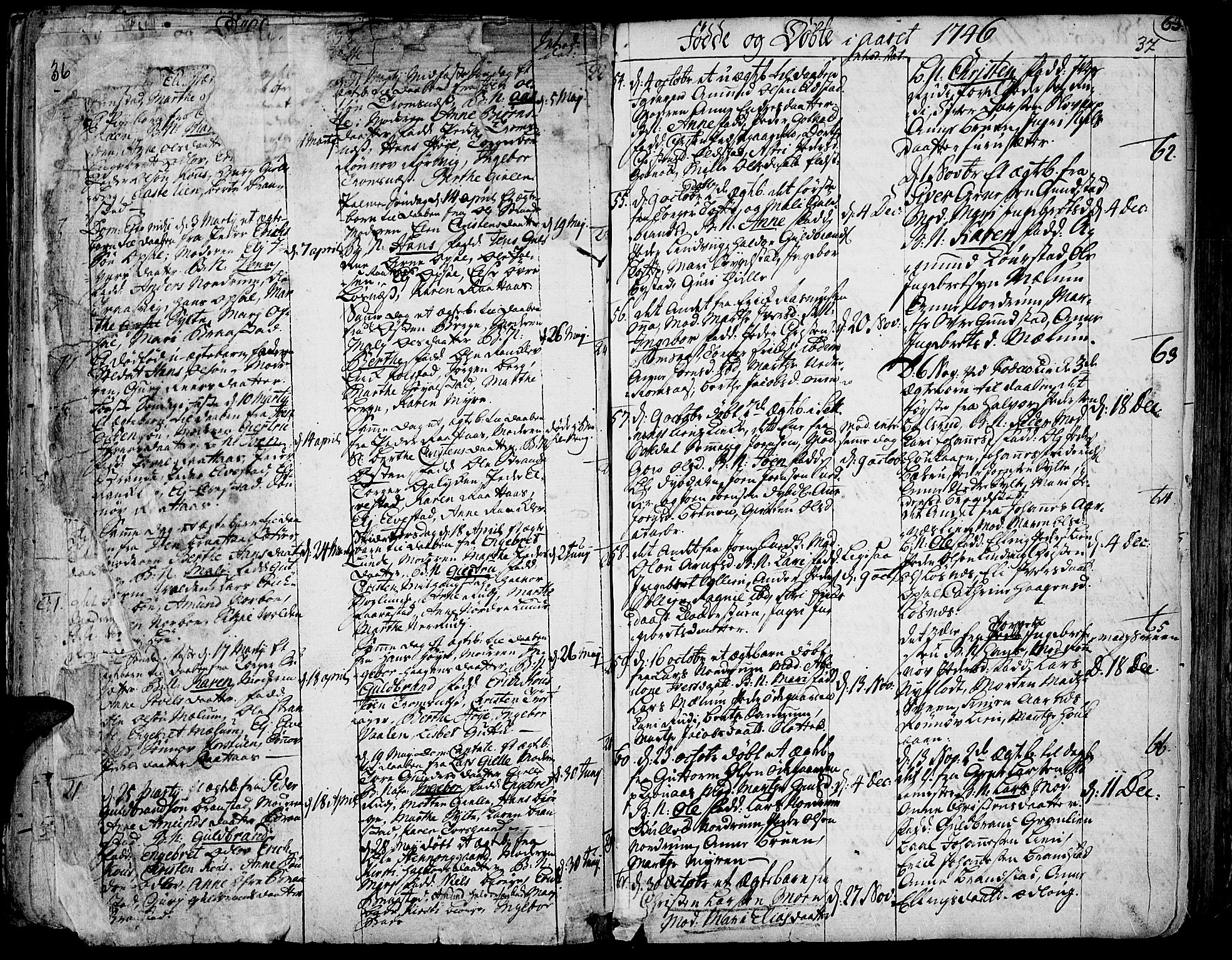 Ringebu prestekontor, AV/SAH-PREST-082/H/Ha/Haa/L0002: Parish register (official) no. 2, 1734-1780, p. 36-37