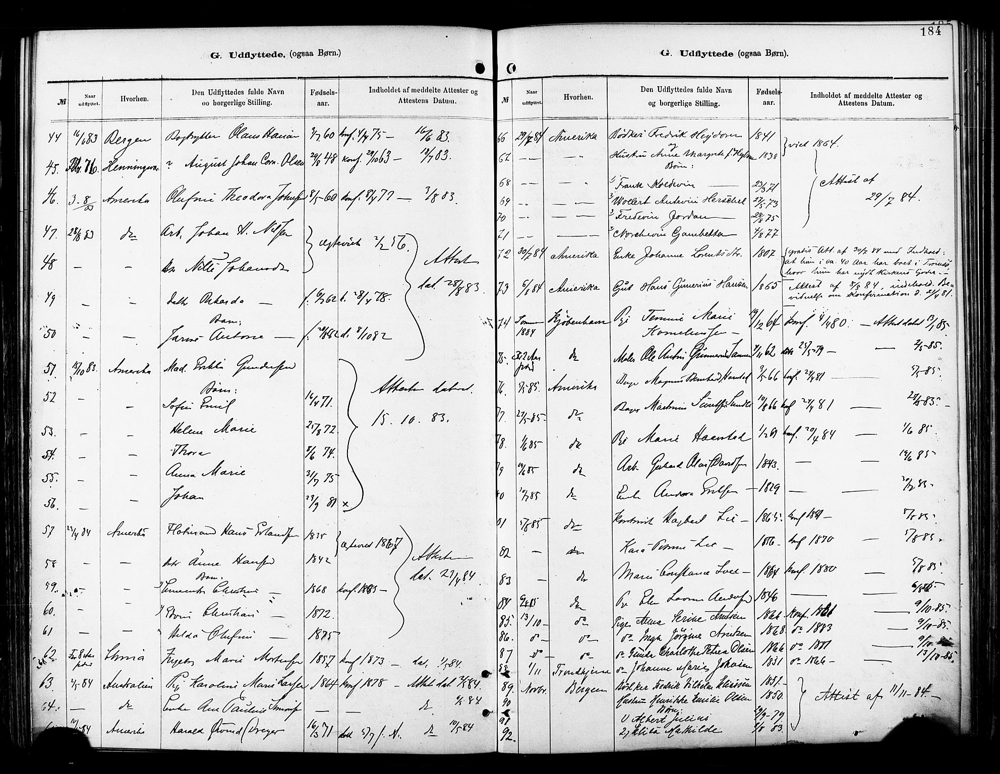 Tromsø sokneprestkontor/stiftsprosti/domprosti, SATØ/S-1343/G/Ga/L0014kirke: Parish register (official) no. 14, 1878-1888, p. 184