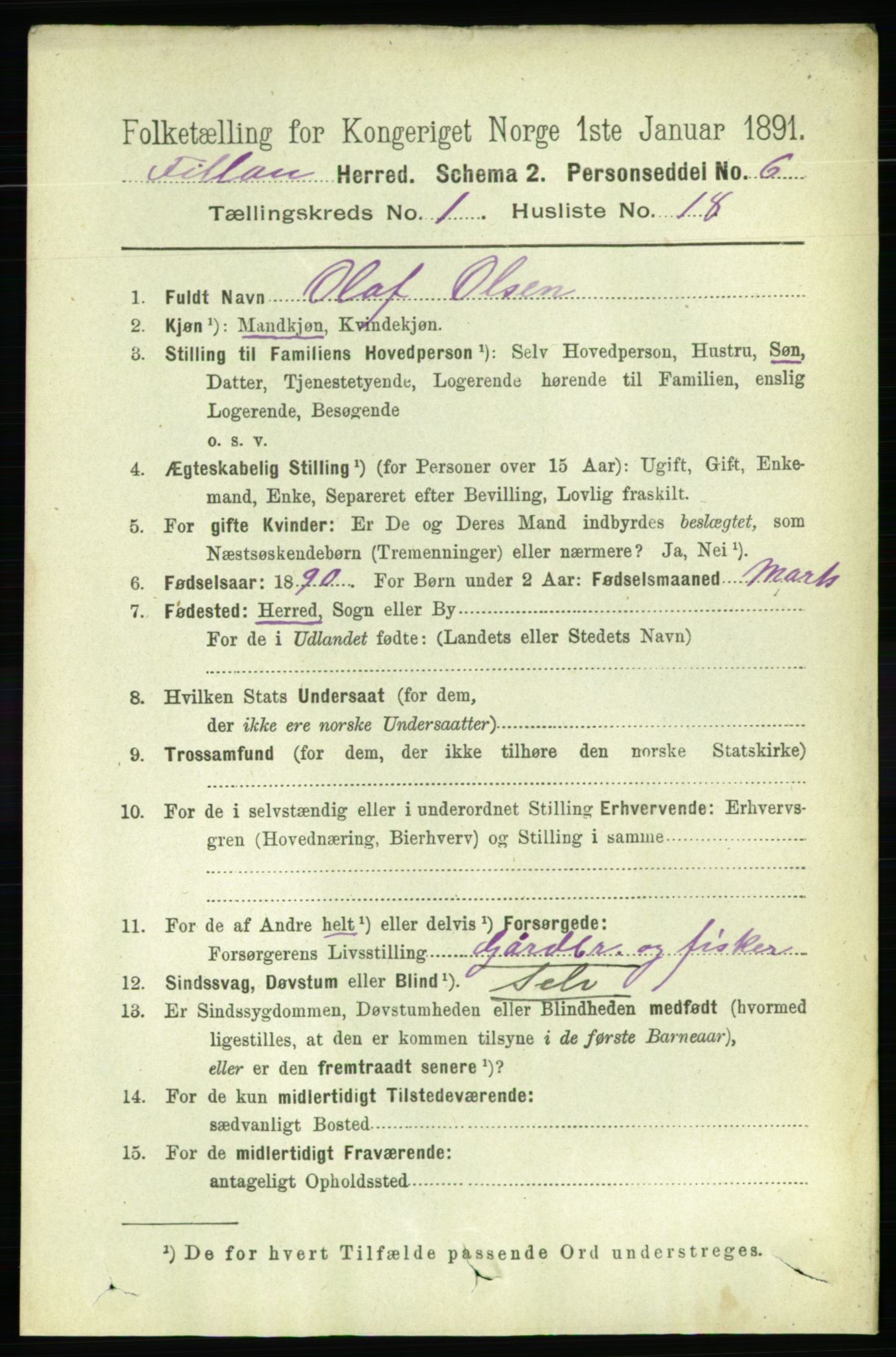 RA, 1891 census for 1616 Fillan, 1891, p. 177