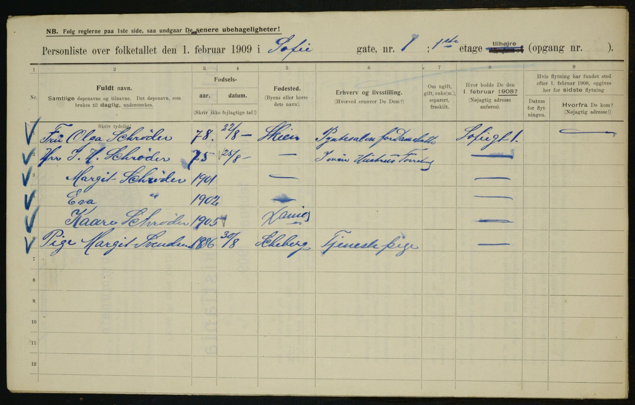 OBA, Municipal Census 1909 for Kristiania, 1909, p. 89490