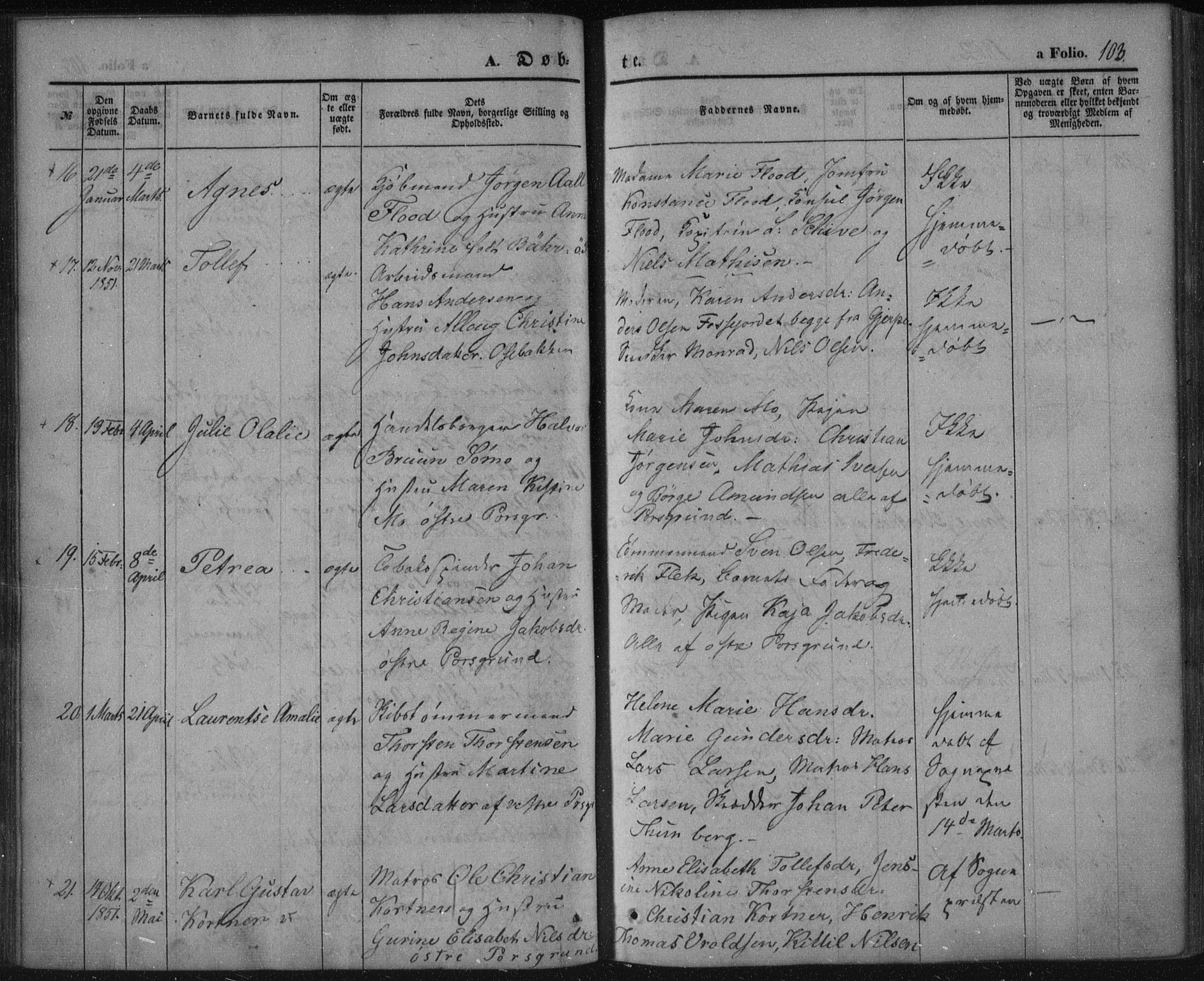 Porsgrunn kirkebøker , AV/SAKO-A-104/F/Fa/L0006: Parish register (official) no. 6, 1841-1857, p. 103