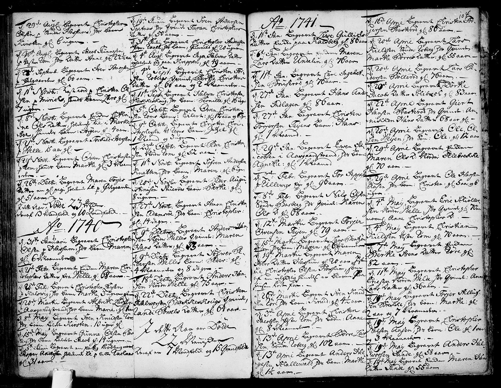 Sem kirkebøker, SAKO/A-5/F/Fb/L0001: Parish register (official) no. II 1, 1702-1764, p. 104