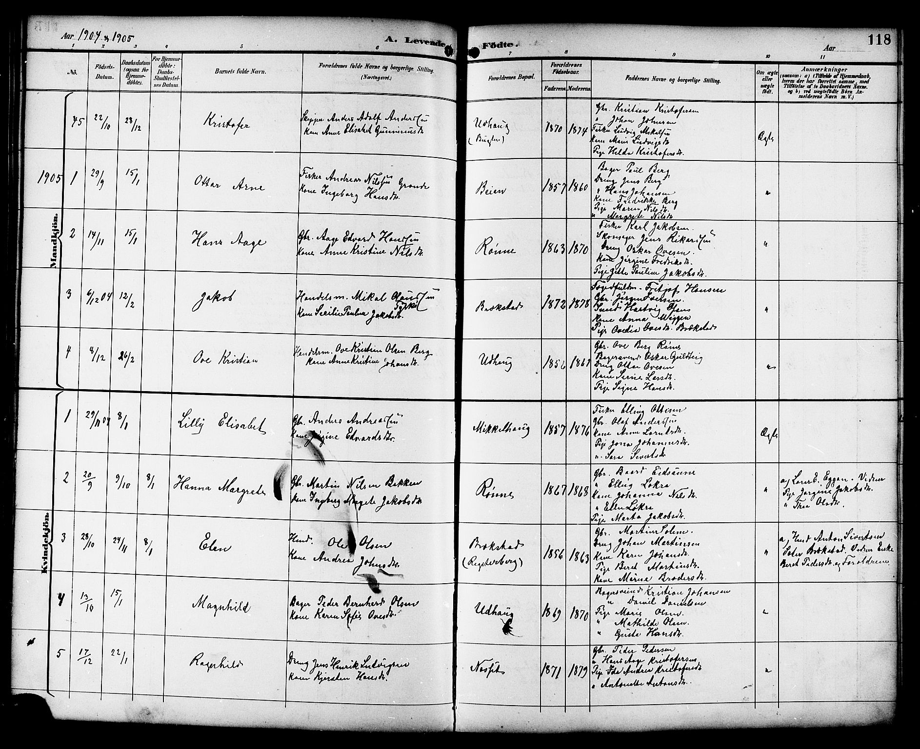 Ministerialprotokoller, klokkerbøker og fødselsregistre - Sør-Trøndelag, SAT/A-1456/659/L0746: Parish register (copy) no. 659C03, 1893-1912, p. 118