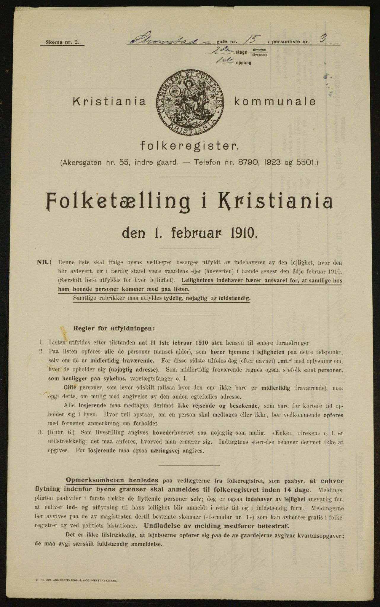 OBA, Municipal Census 1910 for Kristiania, 1910, p. 98644