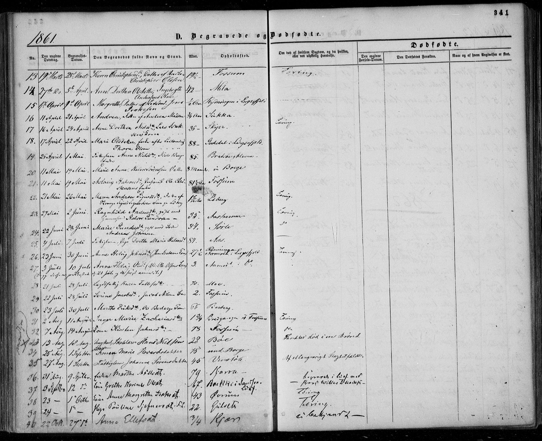 Gjerpen kirkebøker, SAKO/A-265/F/Fa/L0008b: Parish register (official) no. I 8B, 1857-1871, p. 341