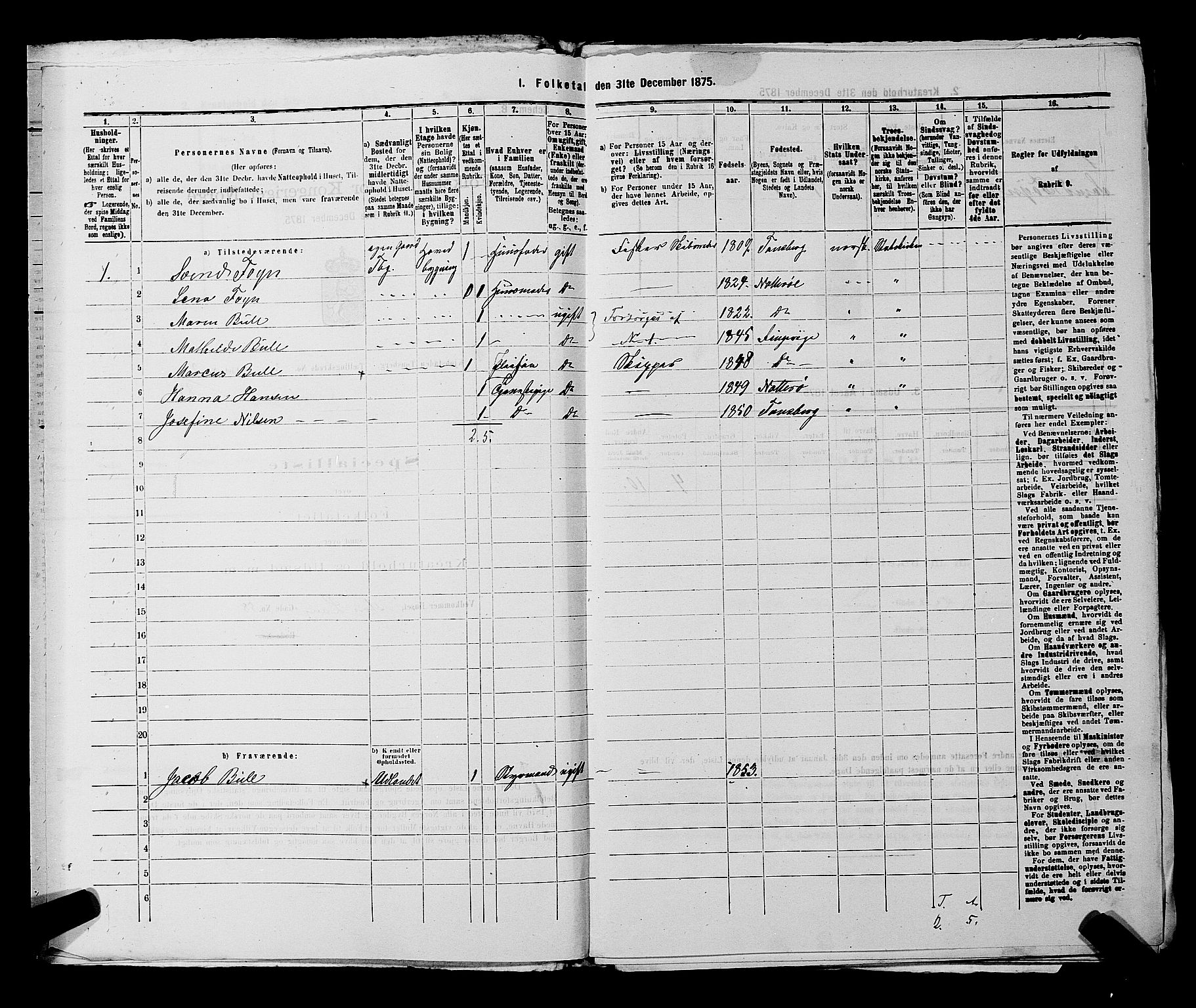 SAKO, 1875 census for 0705P Tønsberg, 1875, p. 225