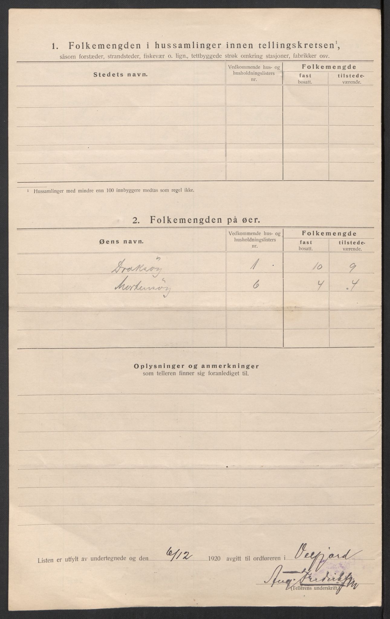 SAT, 1920 census for Velfjord, 1920, p. 26