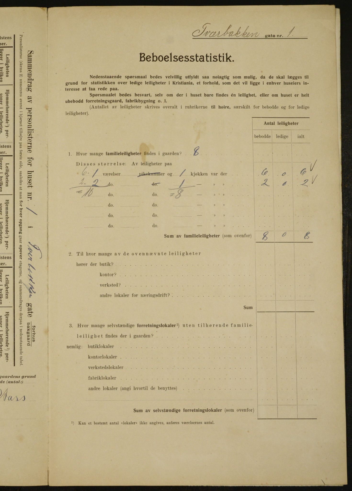 OBA, Municipal Census 1910 for Kristiania, 1910, p. 111390