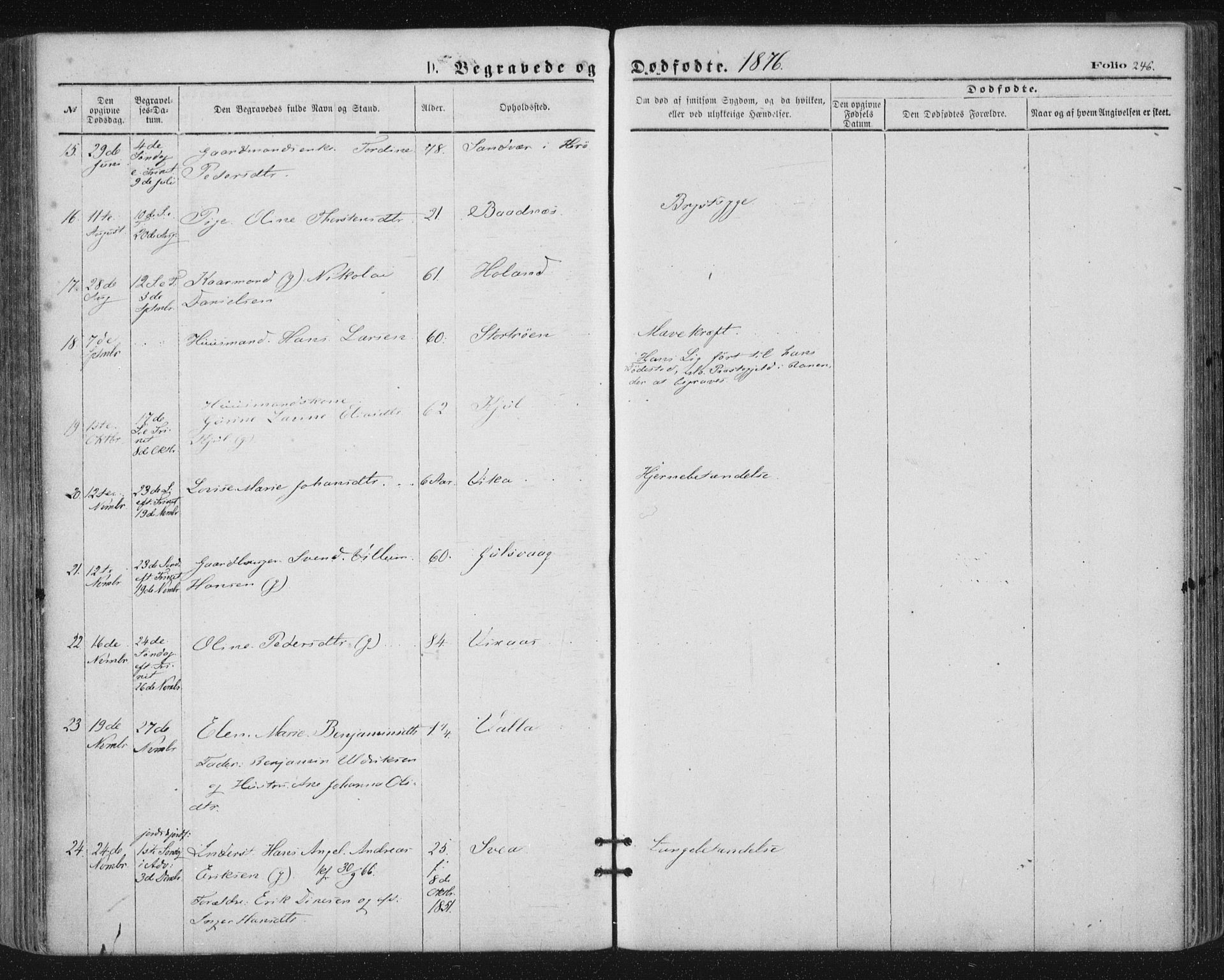 Ministerialprotokoller, klokkerbøker og fødselsregistre - Nordland, SAT/A-1459/816/L0241: Parish register (official) no. 816A07, 1870-1885, p. 246