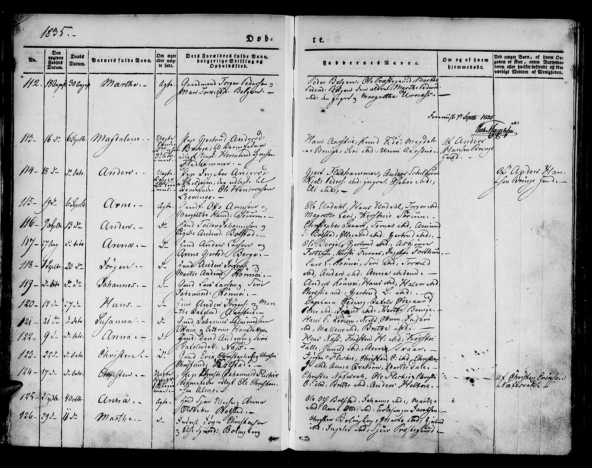 Luster sokneprestembete, SAB/A-81101/H/Haa/Haaa/L0005: Parish register (official) no. A 5, 1831-1841, p. 30