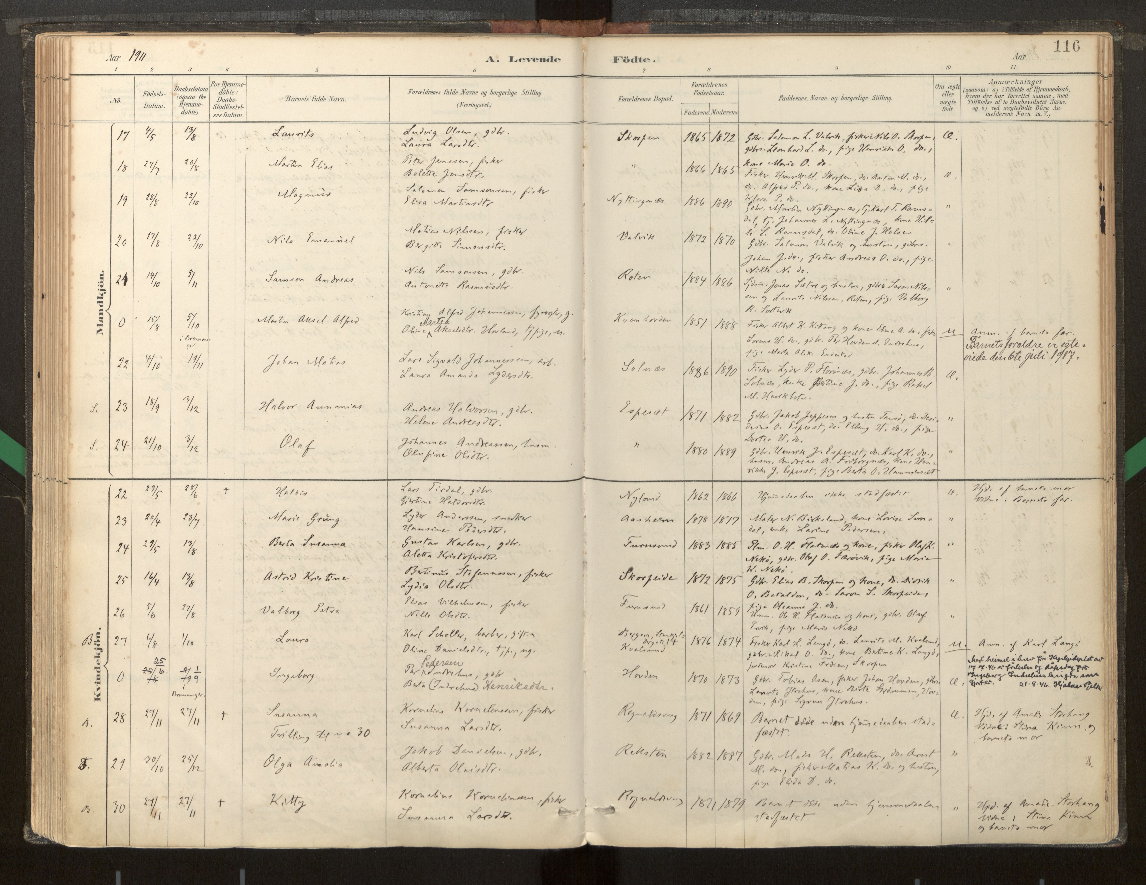 Kinn sokneprestembete, AV/SAB-A-80801/H/Haa/Haab/L0001: Parish register (official) no. B 1, 1886-1921, p. 116