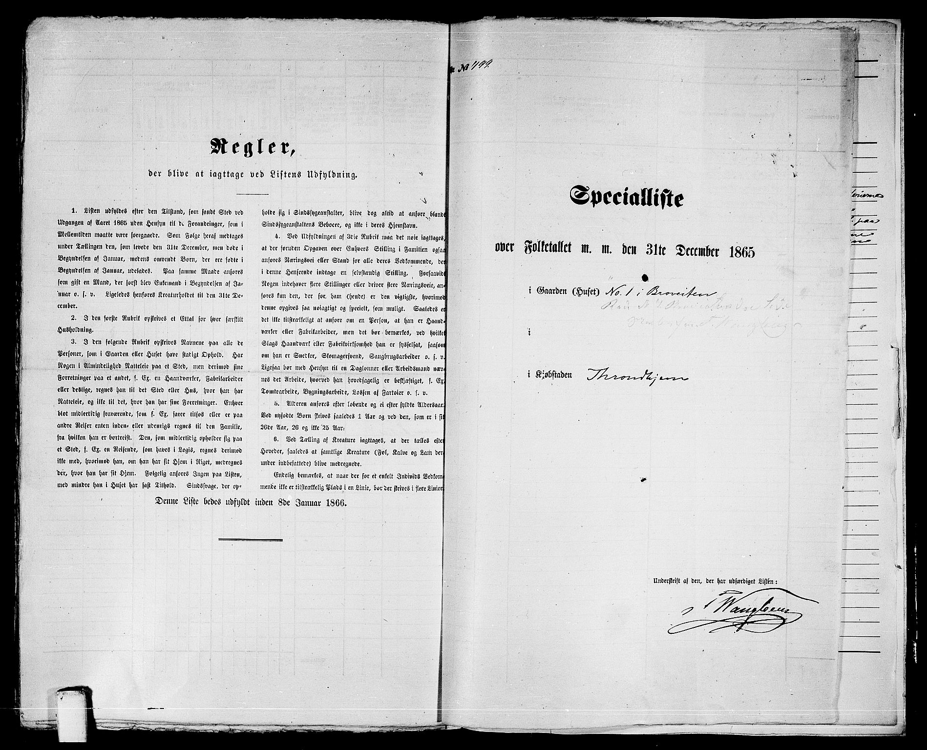 RA, 1865 census for Trondheim, 1865, p. 1042