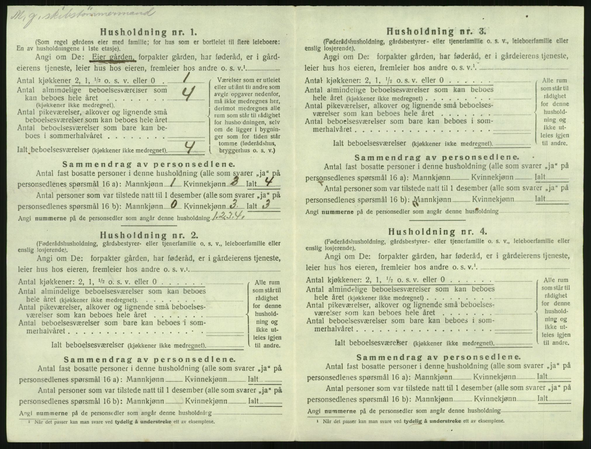 SAK, 1920 census for Holt, 1920, p. 311