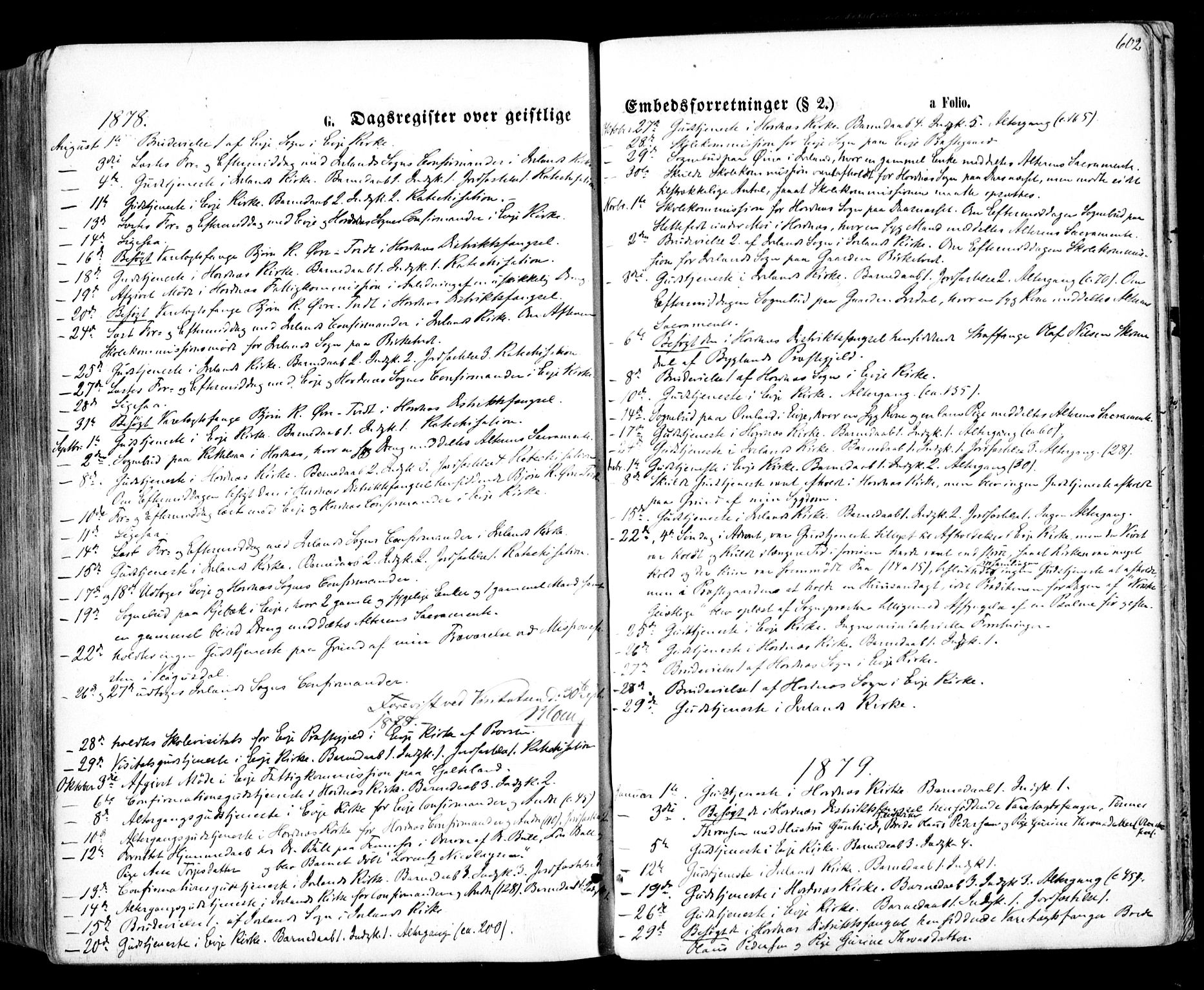 Evje sokneprestkontor, SAK/1111-0008/F/Fa/Faa/L0006: Parish register (official) no. A 6, 1866-1884, p. 602