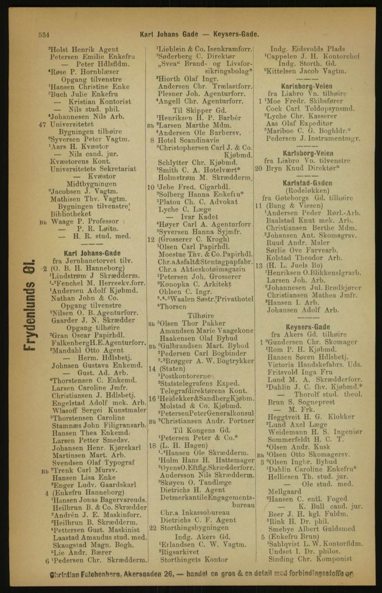 Kristiania/Oslo adressebok, PUBL/-, 1891, p. 534