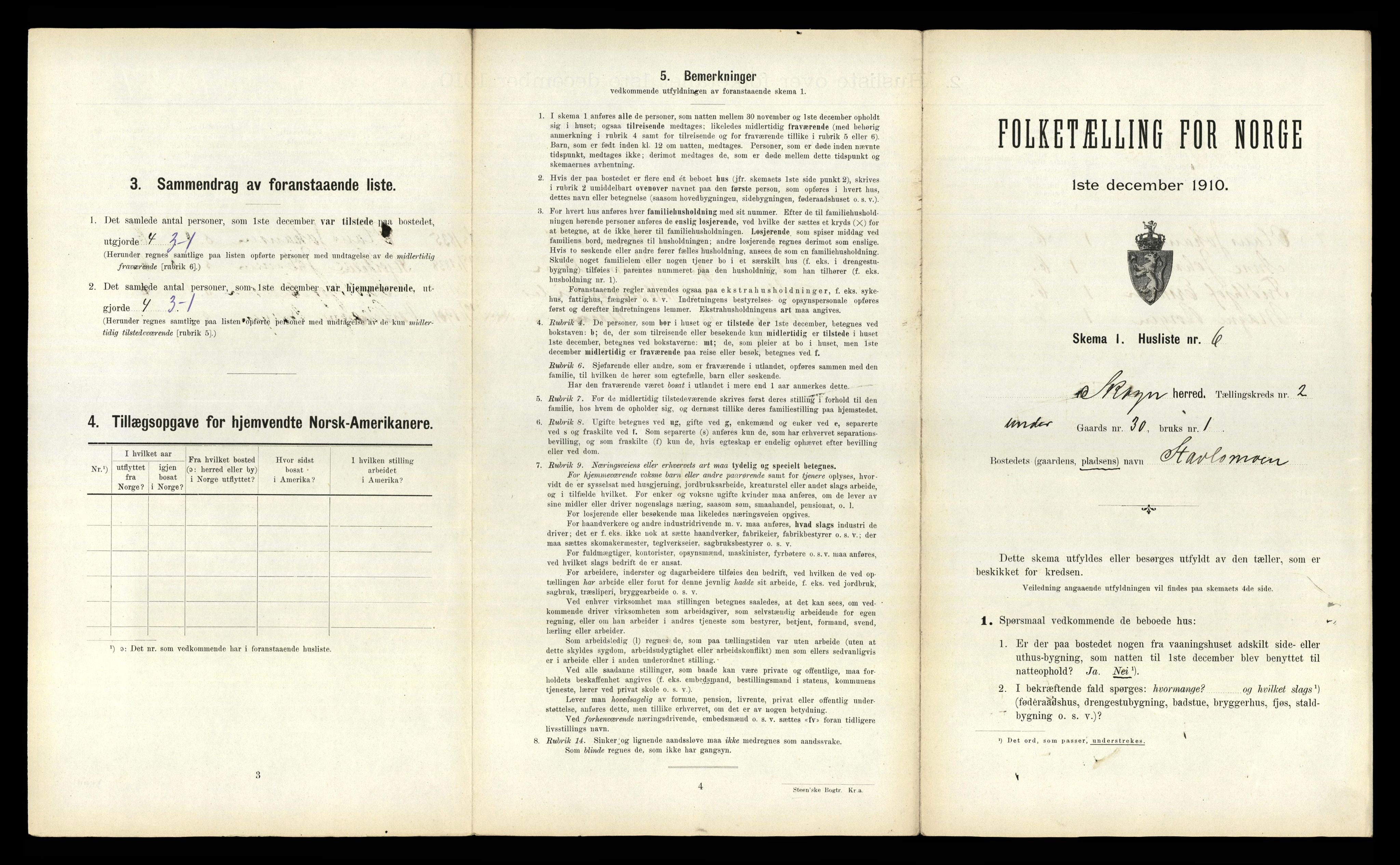 RA, 1910 census for Skogn, 1910, p. 330